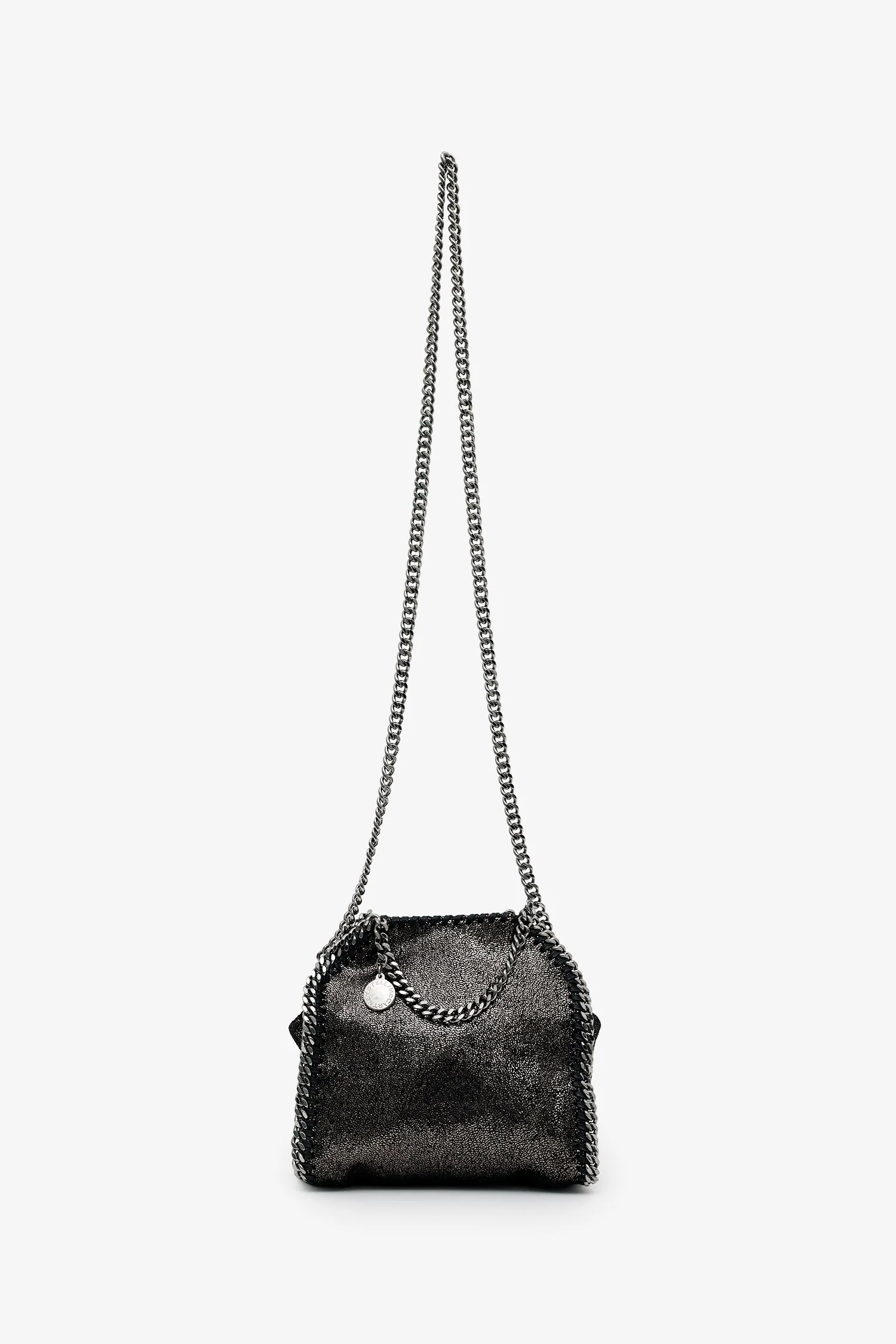 Stella Mccartney Black Faux Suede Mini Falabella Shoulder Bag - Image 6