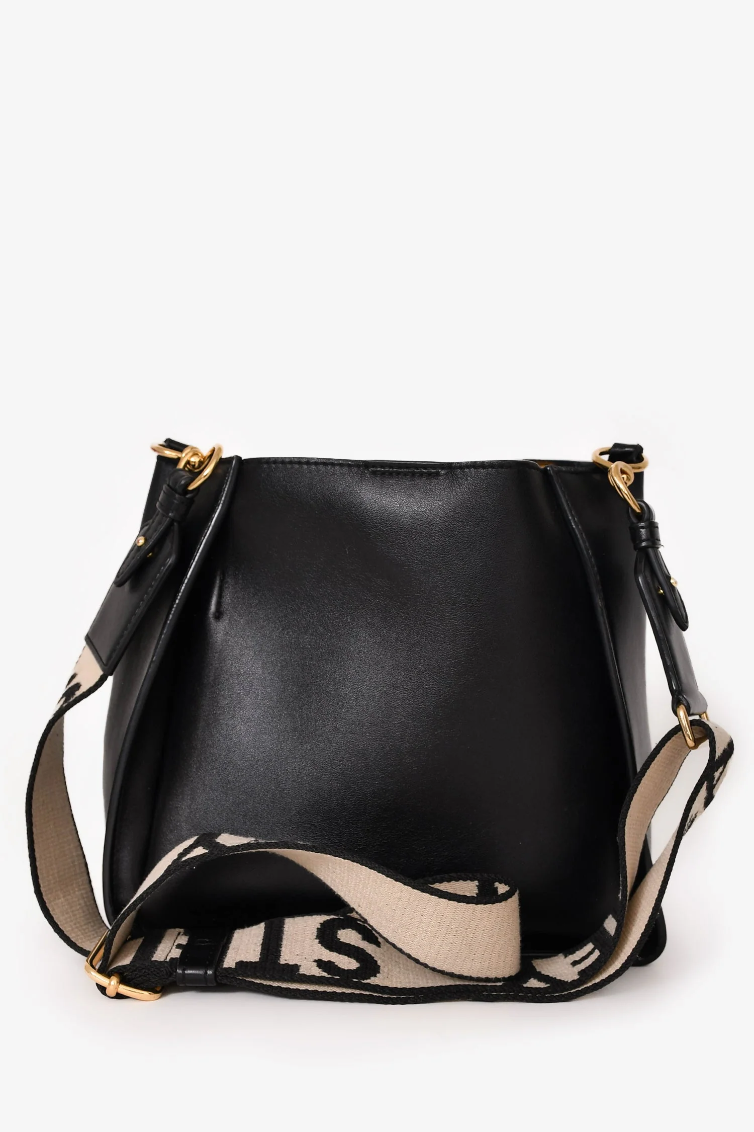 Stella McCartney Black Smooth Pleather Logo Square Crossbody Bag - Image 2