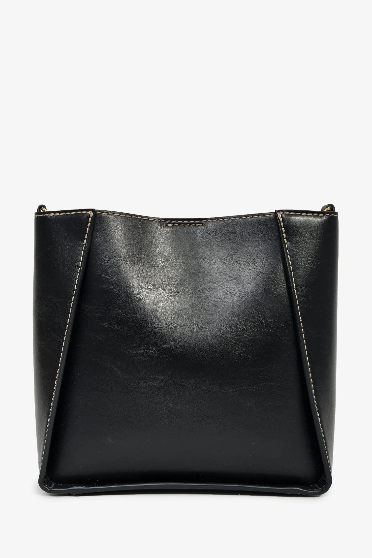 Stella McCartney Black Vegan Leather Logo Embellished Shoulder Bag - Image 2