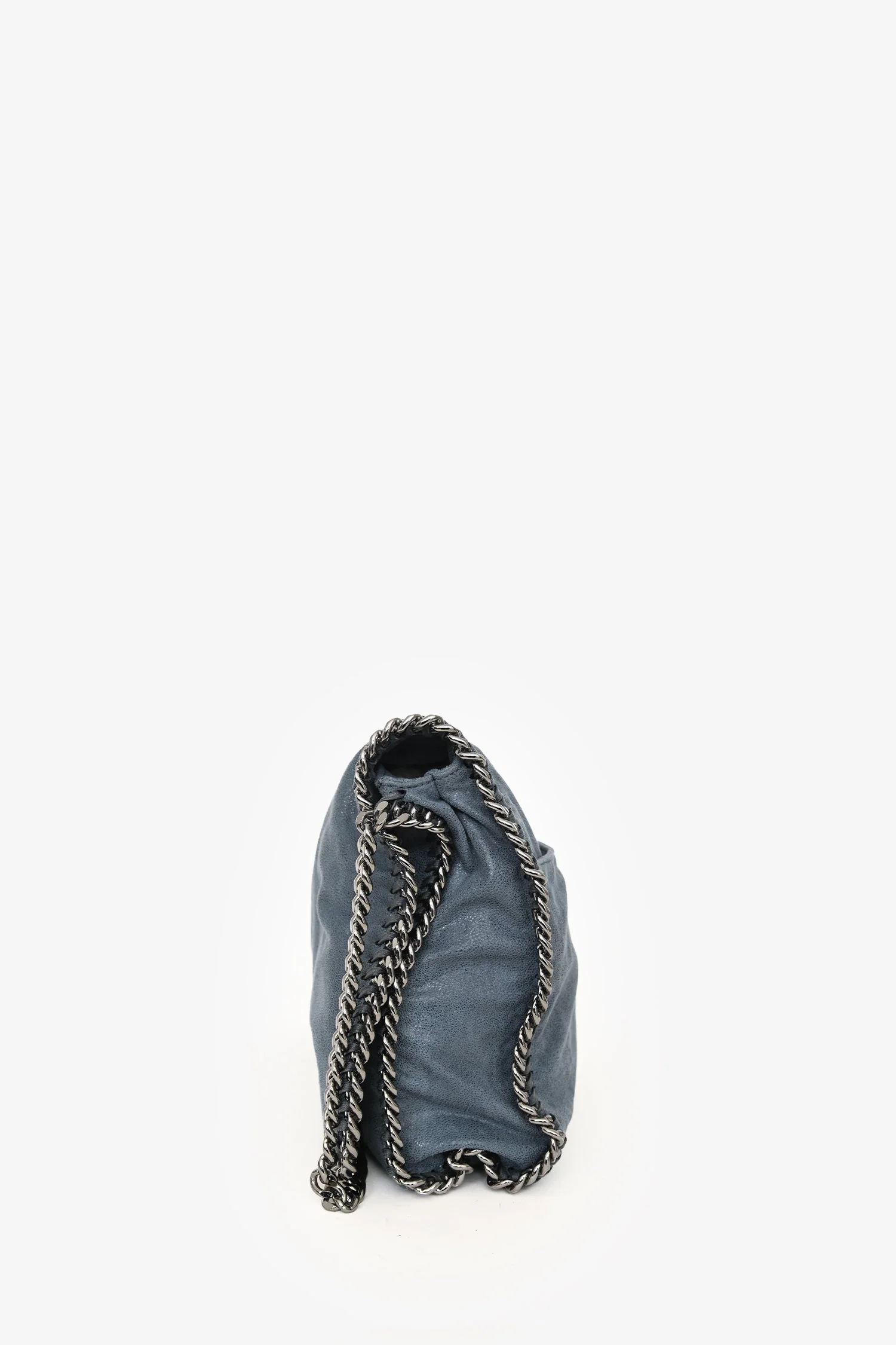 Stella McCartney Blue Falabella Fold Over Shoulder Bag - Image 4