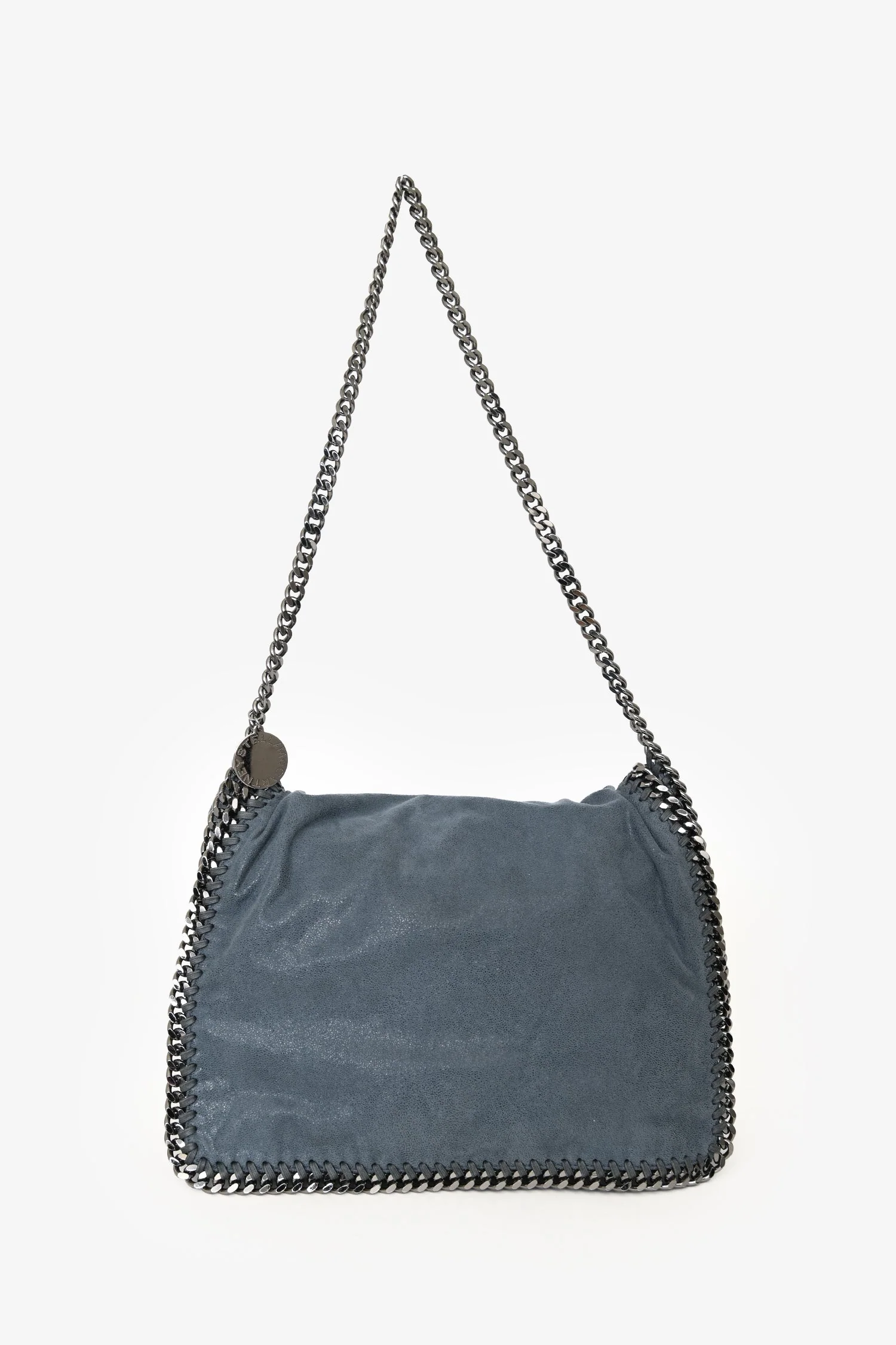 Stella McCartney Blue Falabella Fold Over Shoulder Bag - Image 7