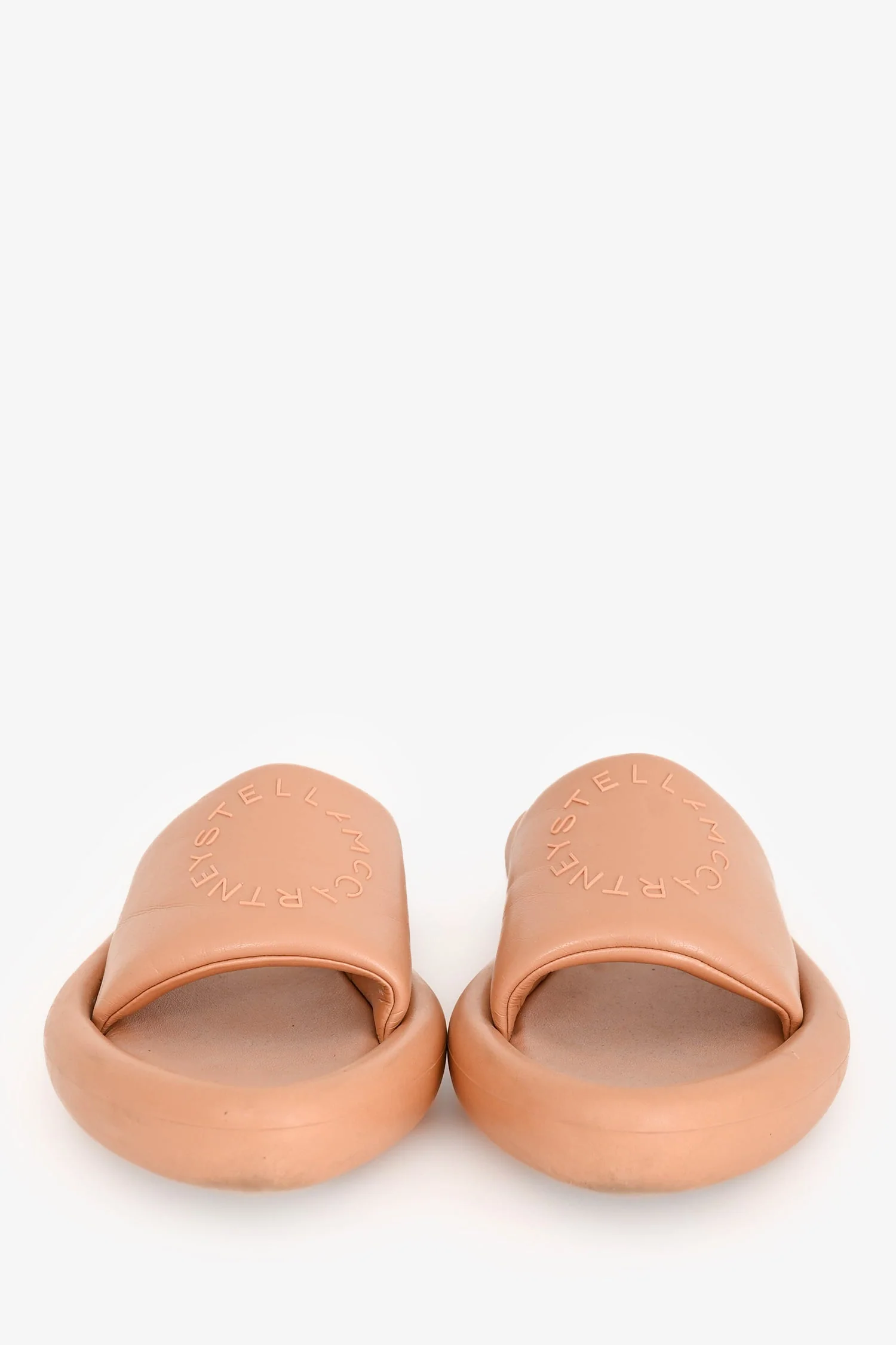 Stella McCartney Blush Logo Veg Leather Slides Size 41 - Image 3