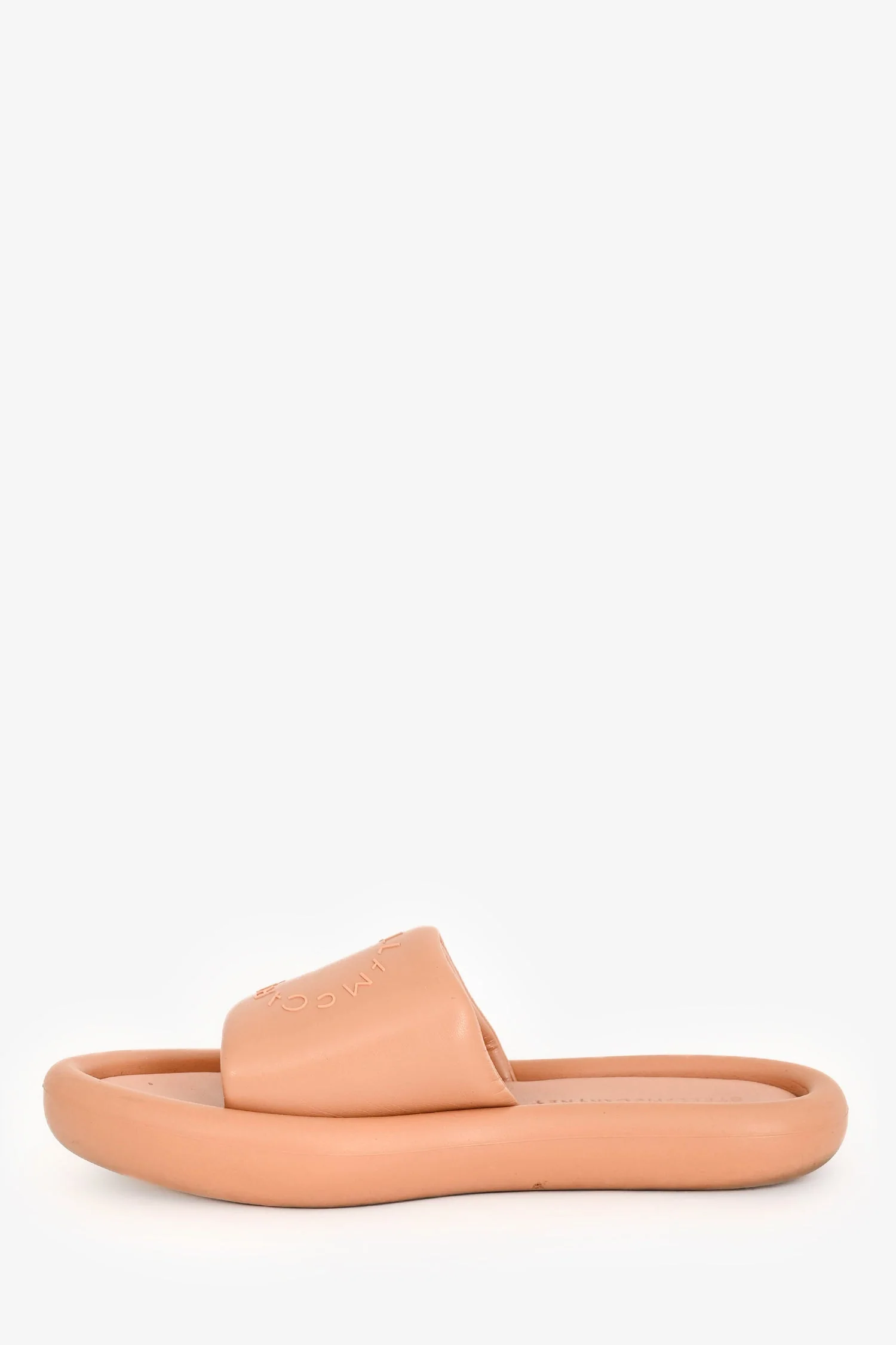 Stella McCartney Blush Logo Veg Leather Slides Size 41 - Image 4