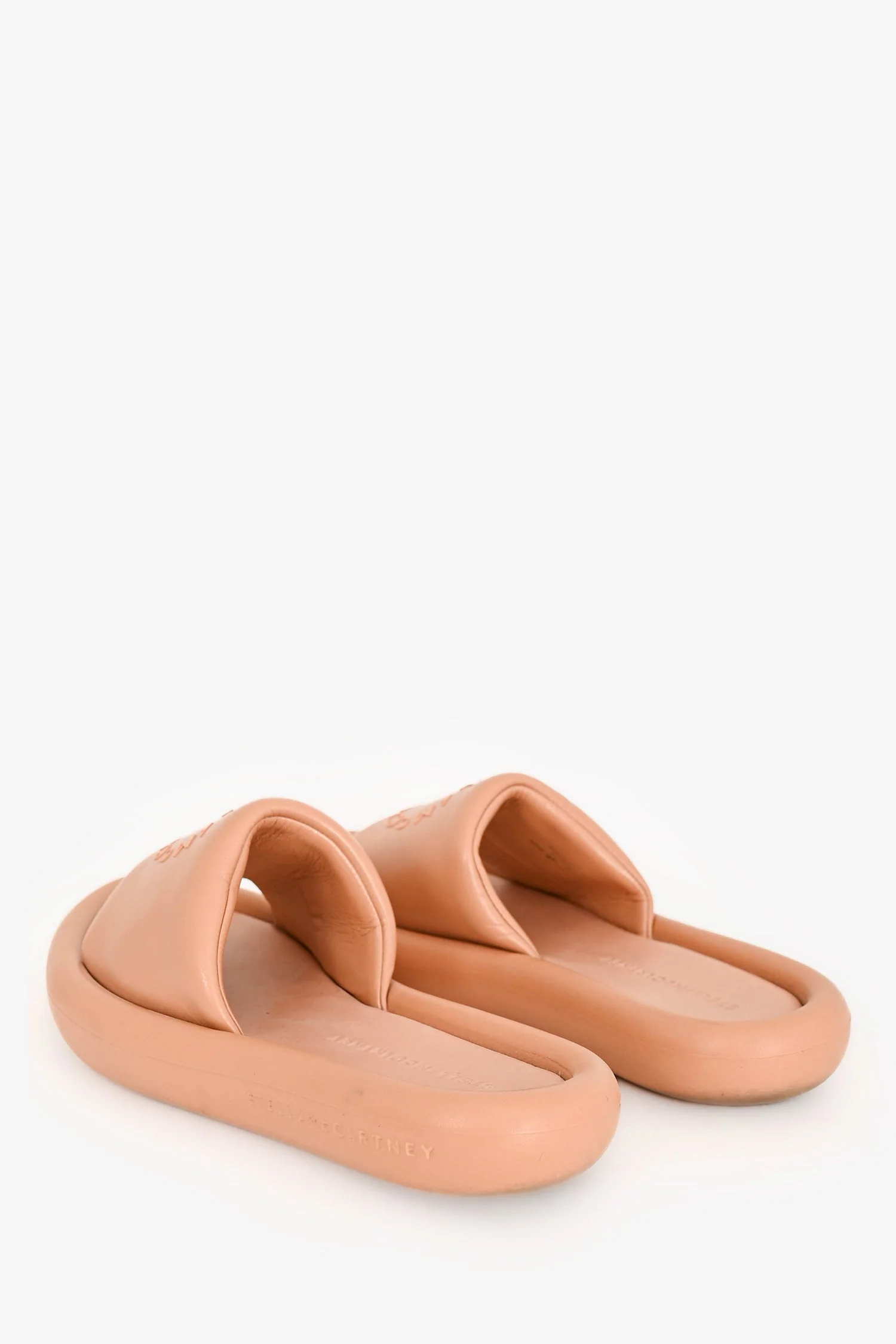 Stella McCartney Blush Logo Veg Leather Slides Size 41 - Image 5