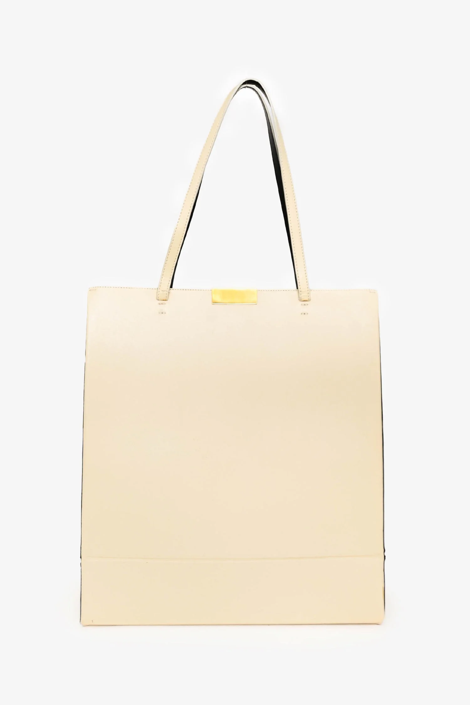 Stella McCartney Cream Leather Flat Tote - Image 2