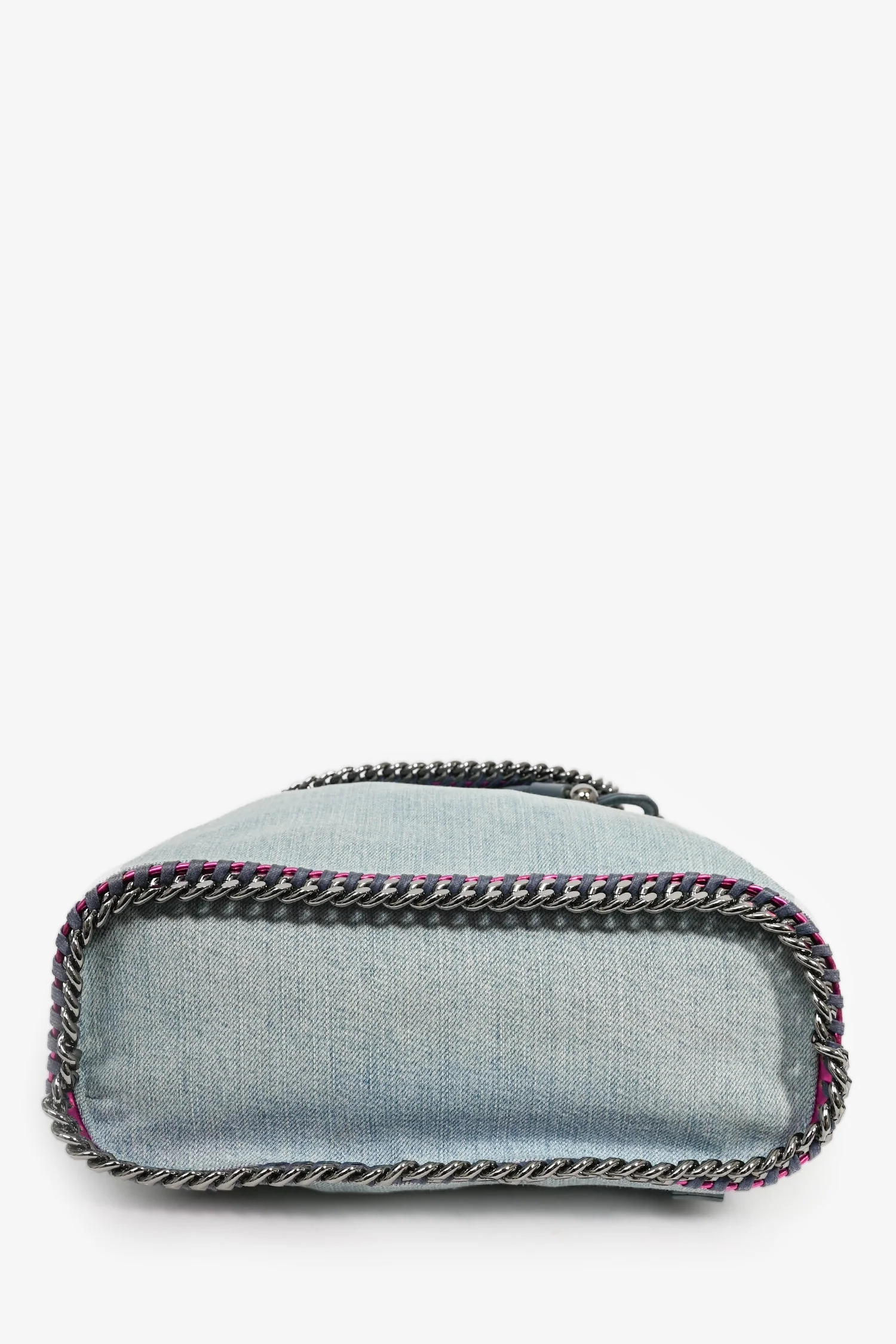 Stella McCartney Denim/Metallic Pink Leather Accent 'Falabella' Backpack - Image 5