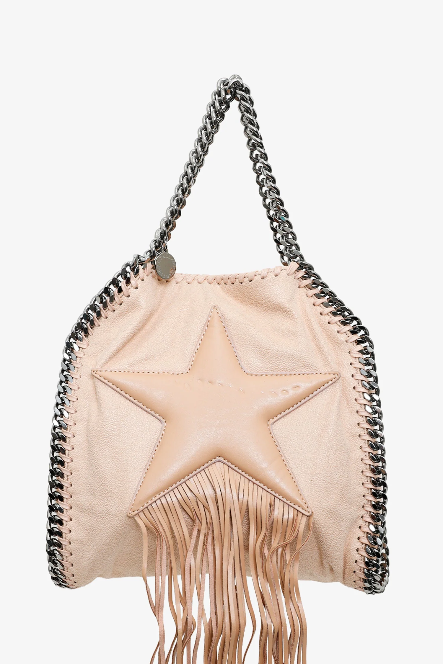 Stella McCartney Nude Leather Small Star Fringe Falabella Crossbody Bag - Image 6