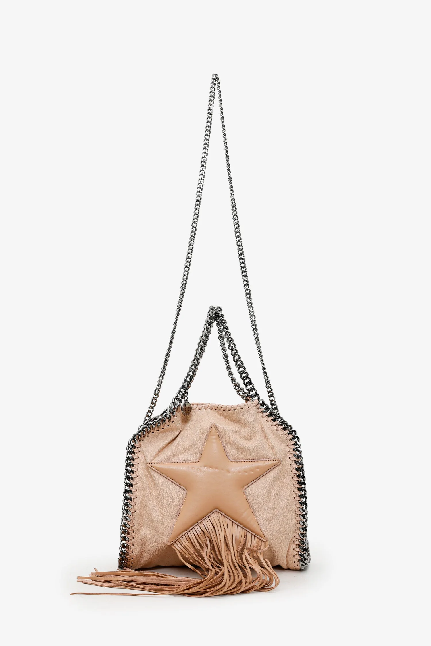 Stella McCartney Nude Leather Small Star Fringe Falabella Crossbody Bag - Image 7