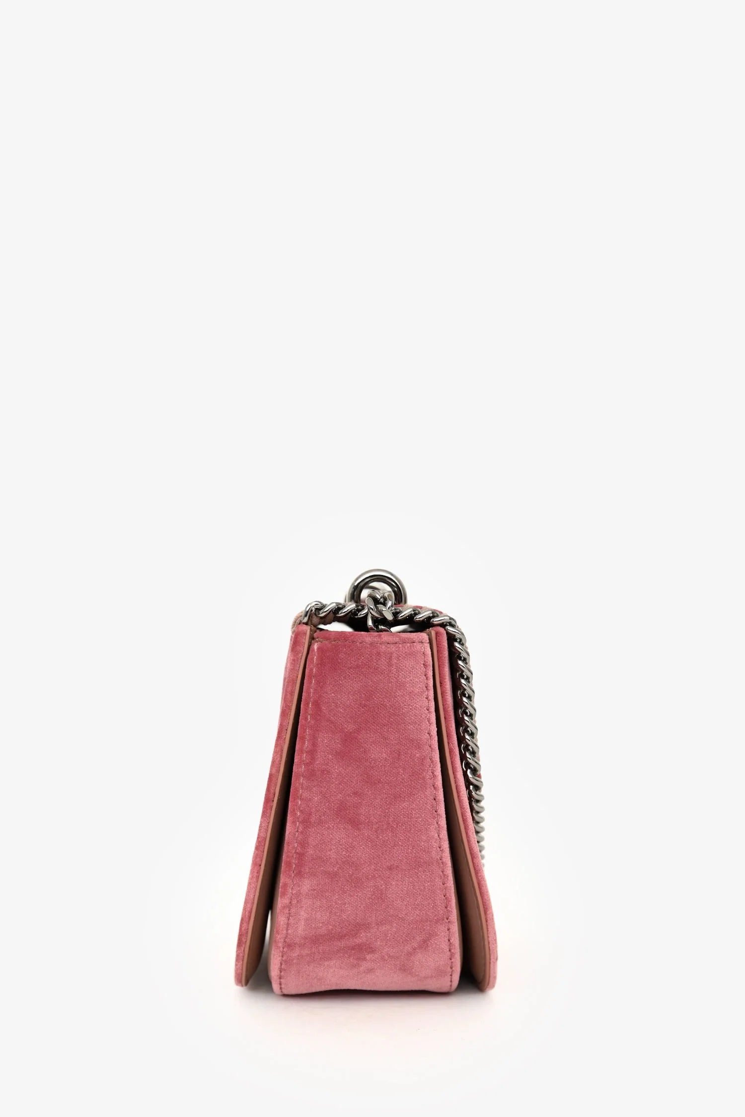 Stella McCartney Pink Vegan Suede Leather Chain Detail Crossbody - Image 2