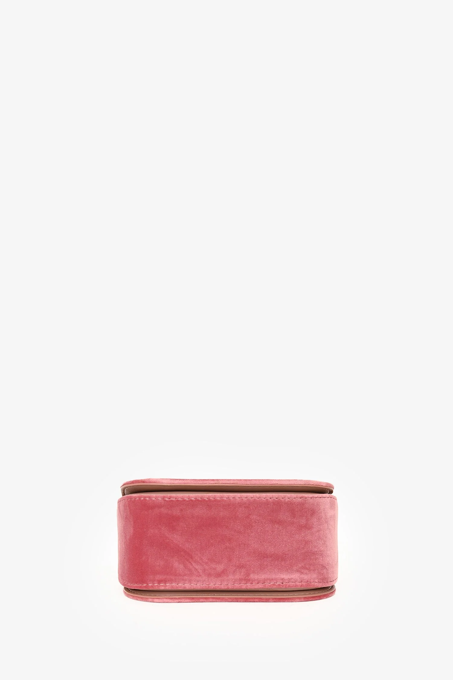 Stella McCartney Pink Vegan Suede Leather Chain Detail Crossbody - Image 5