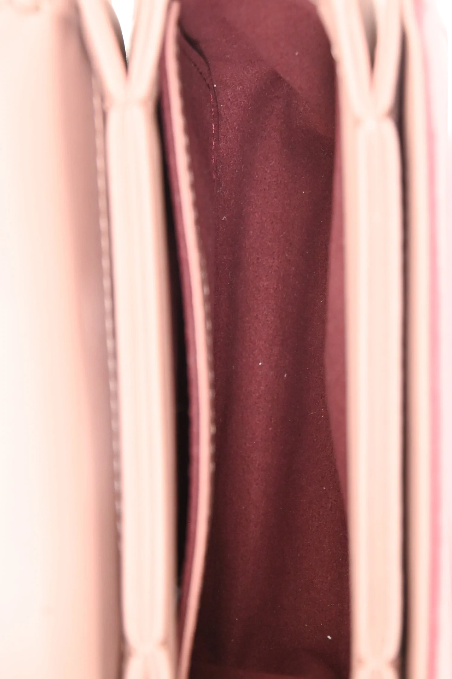 Stella McCartney Pink Vegan Suede Leather Chain Detail Crossbody - Image 6