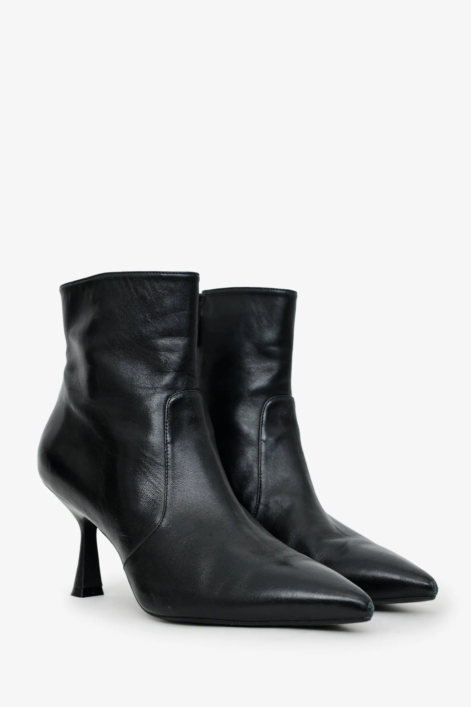 Stuart Weitzman Black Leather Ankle Boots Size 11 - Image 2