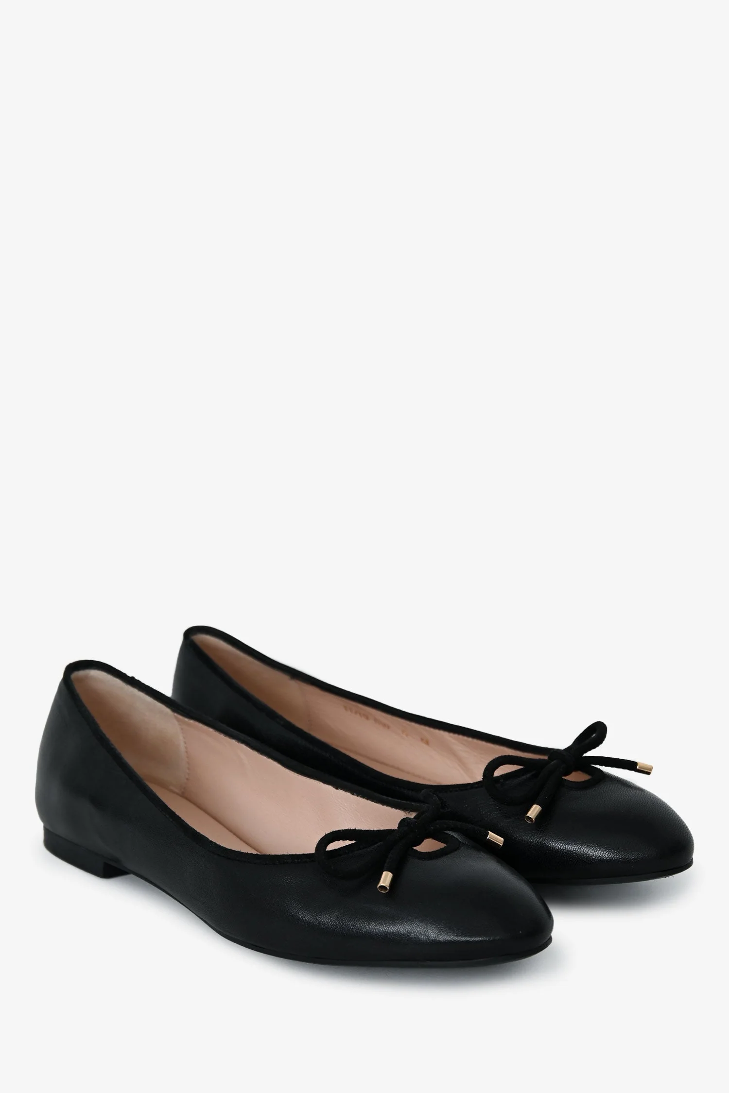 Stuart Weitzman Black Leather Bow Ballet Flats Size 6 - Image 2