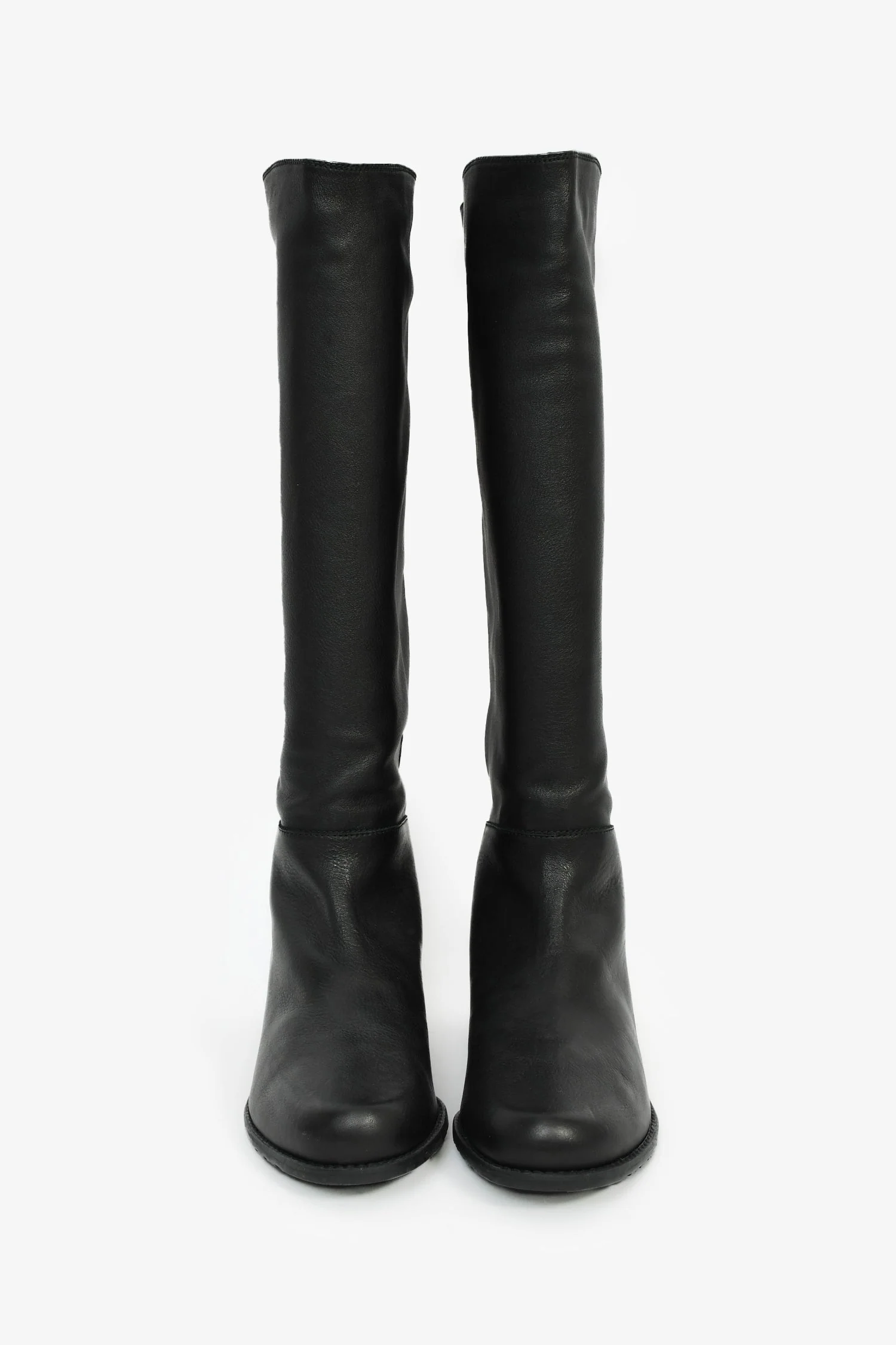 Stuart Weitzman Black Leather High Boots Size 9 - Image 3