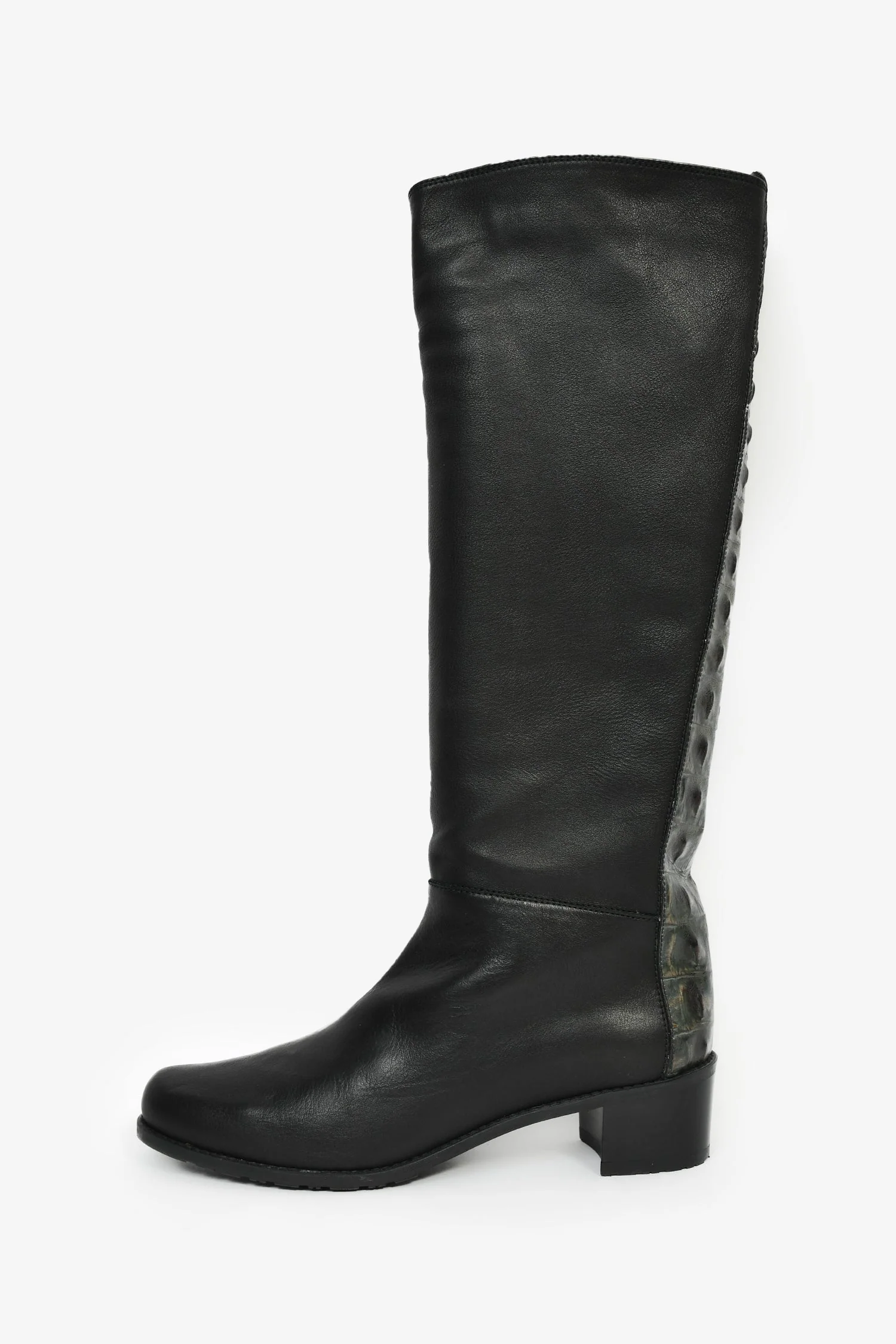 Stuart Weitzman Black Leather High Boots Size 9 - Image 4
