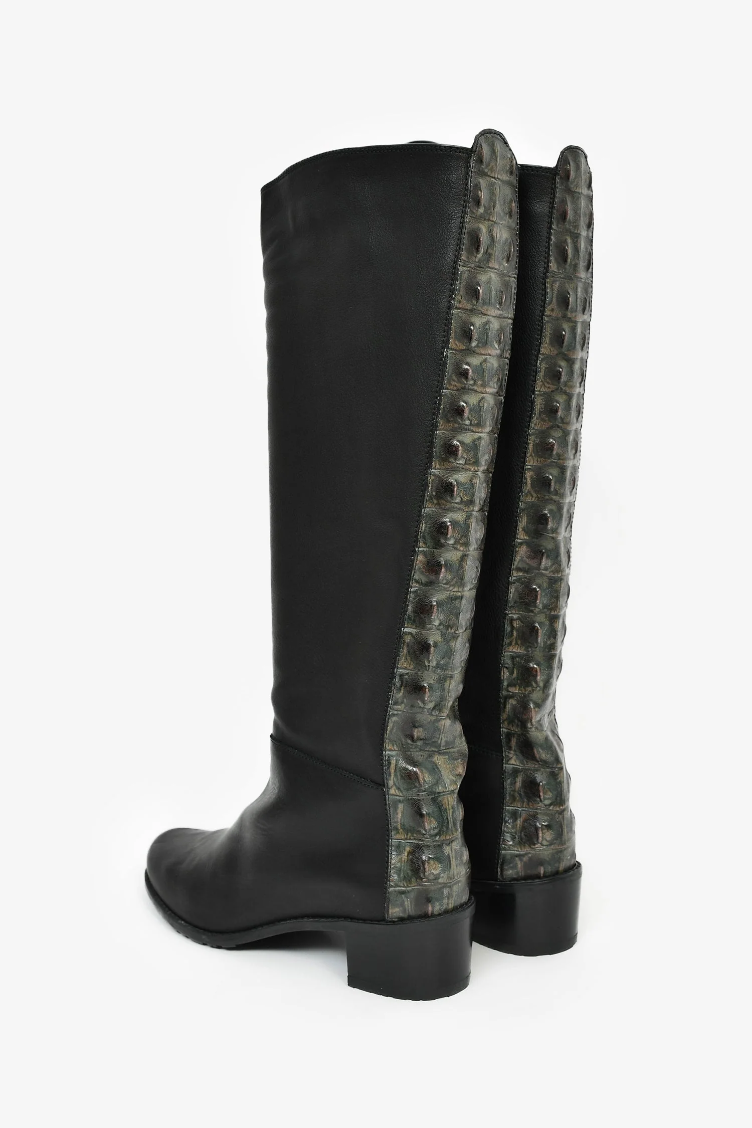 Stuart Weitzman Black Leather High Boots Size 9 - Image 5