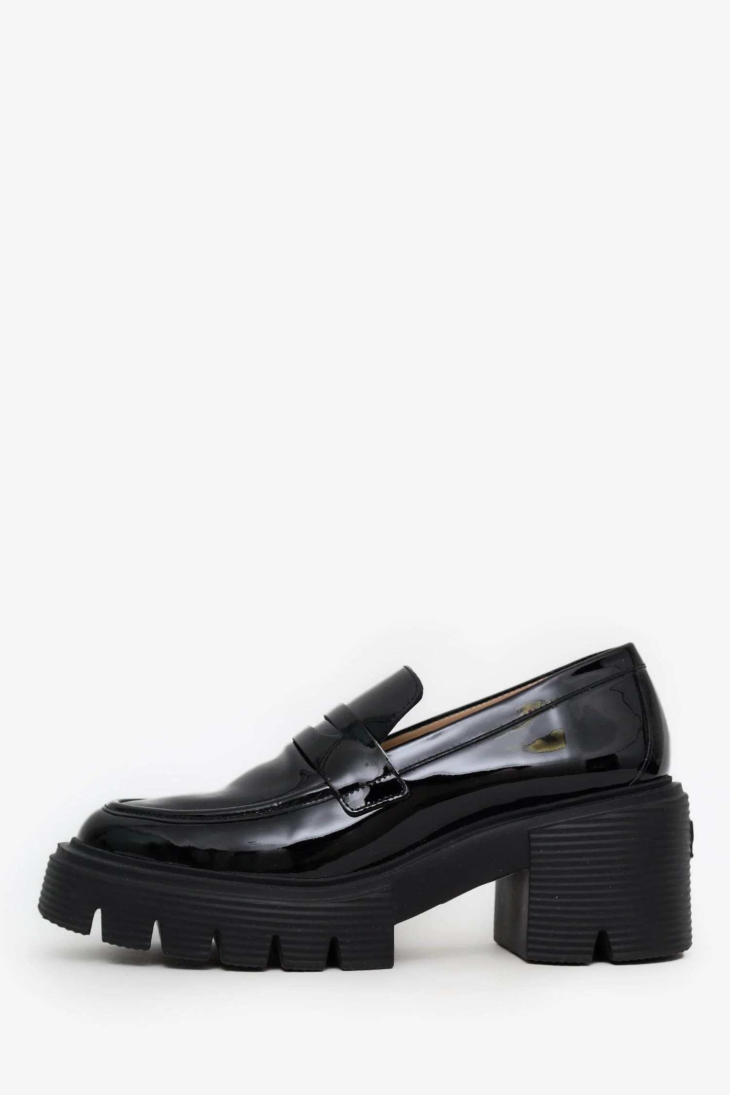 Stuart Weitzman Black Patent Soho 75 Loafers Size 38.5 - Image 5