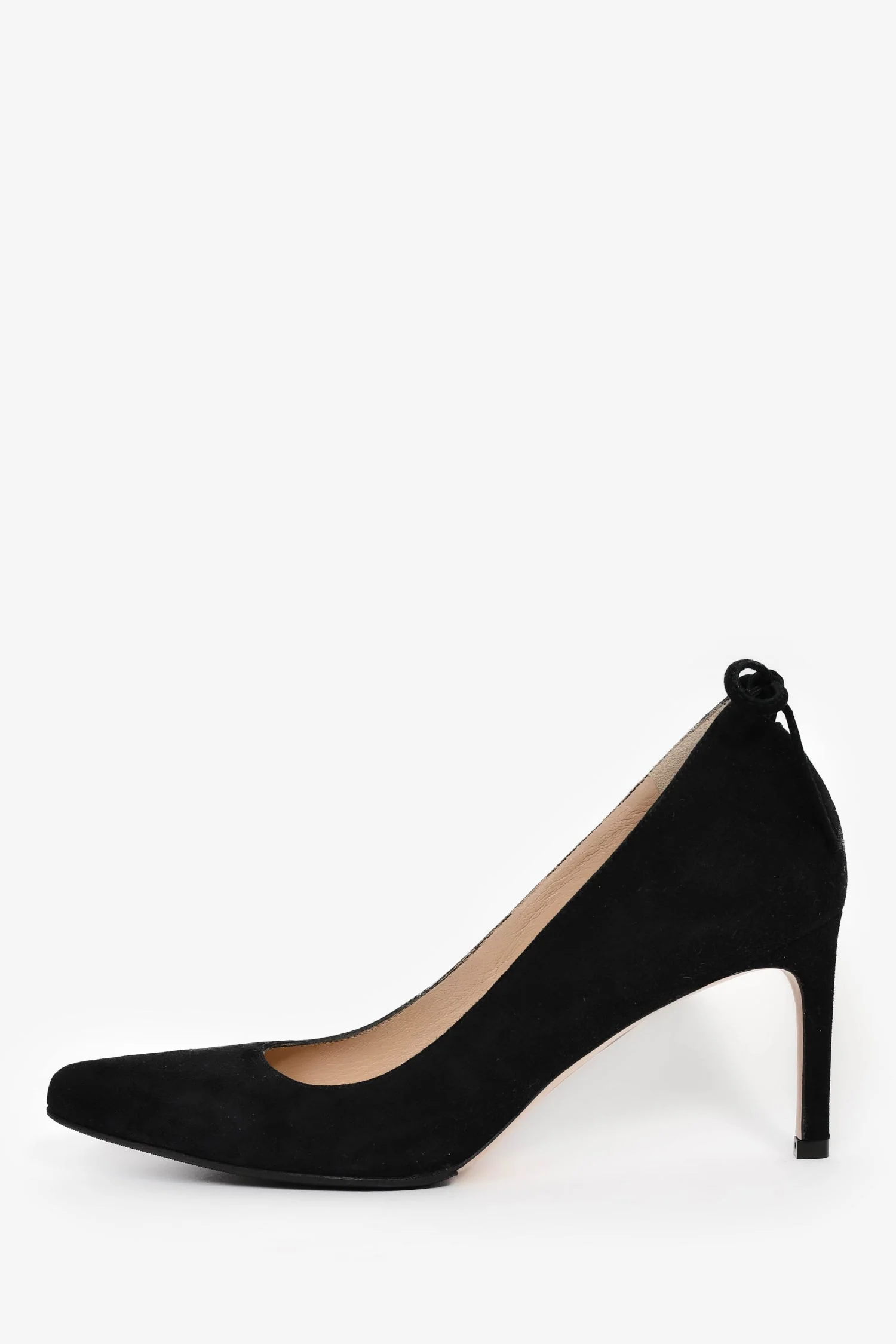 Stuart Weitzman Black Suede Bow Detail Heels Size 7 - Image 4