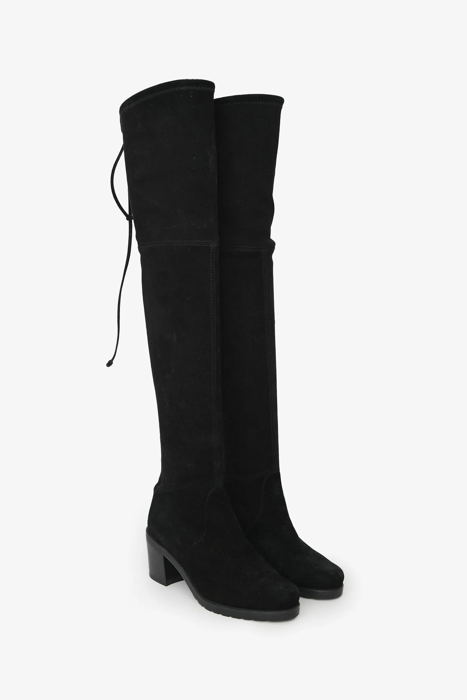 Stuart Weitzman Black Suede Tieland Over the Knee Boots Size 5 - Image 2