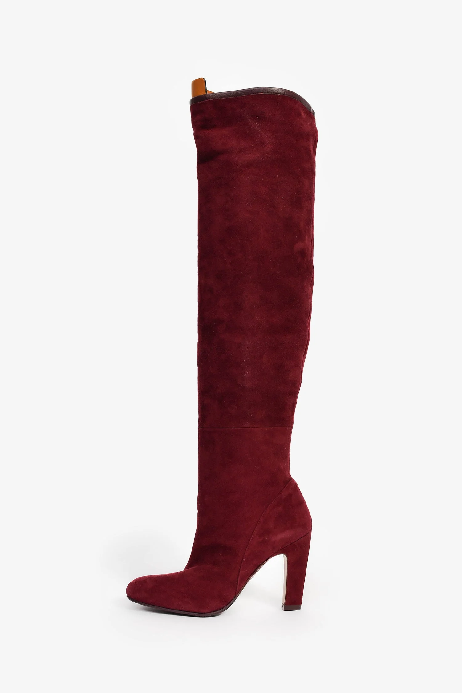 Stuart Weitzman Burgundy Suede Heeled Boots Size 5.5 - Image 4