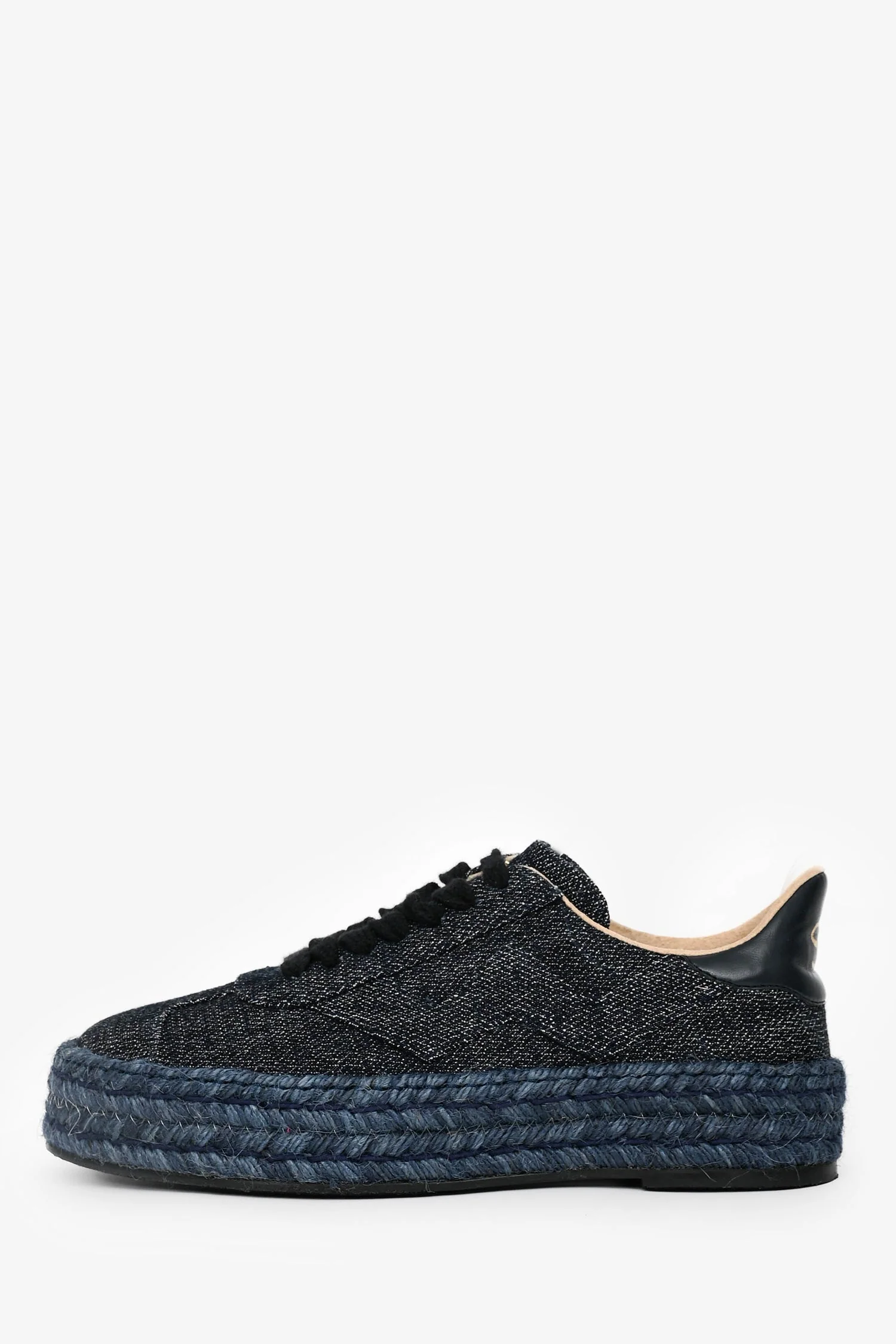 Stuart Weitzman DarDenim Lace-Up Espadrille Platform Sneakers Size 7.5 - Image 5