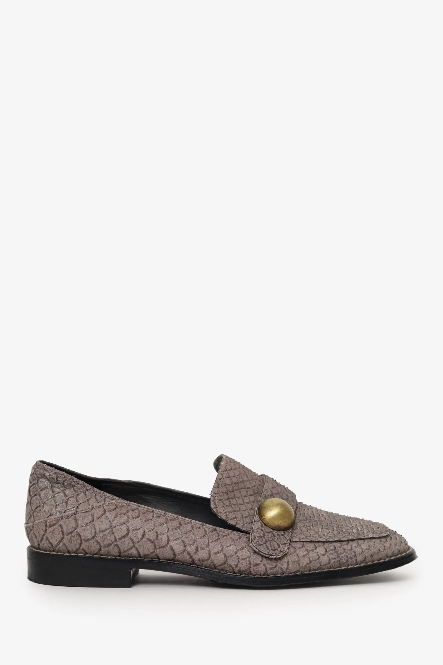 Stuart Weitzman Grey Snake Loafer Size 6