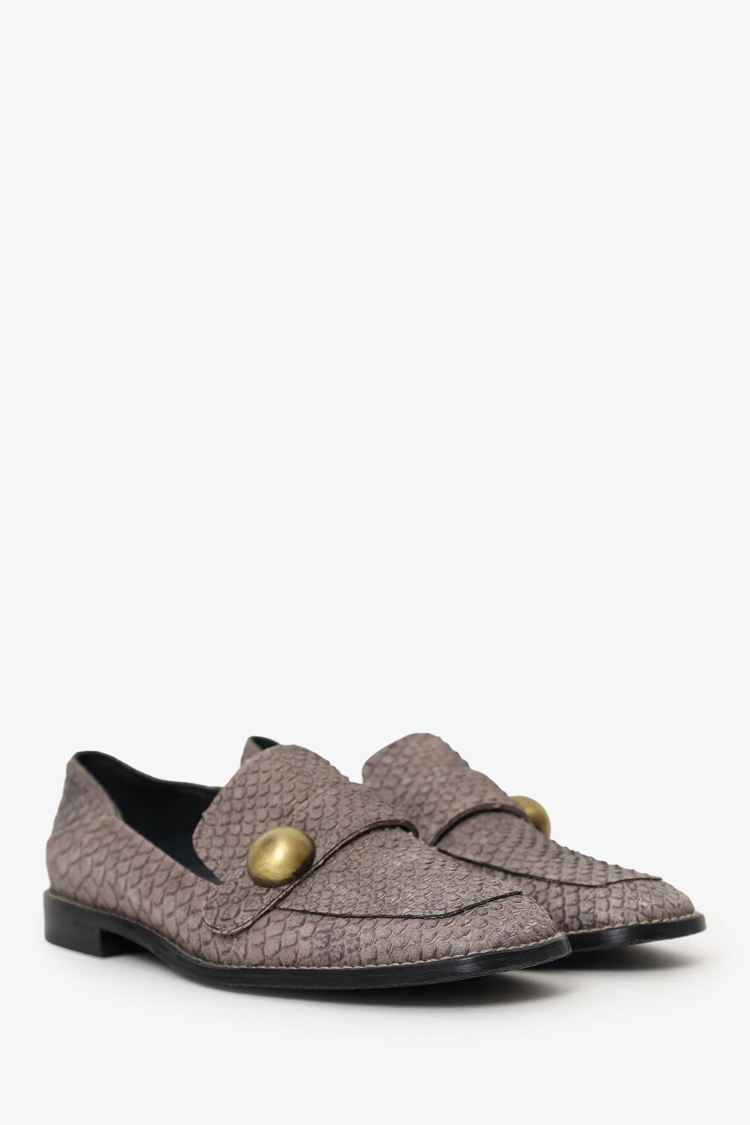 Stuart Weitzman Grey Snake Loafer Size 6 - Image 2