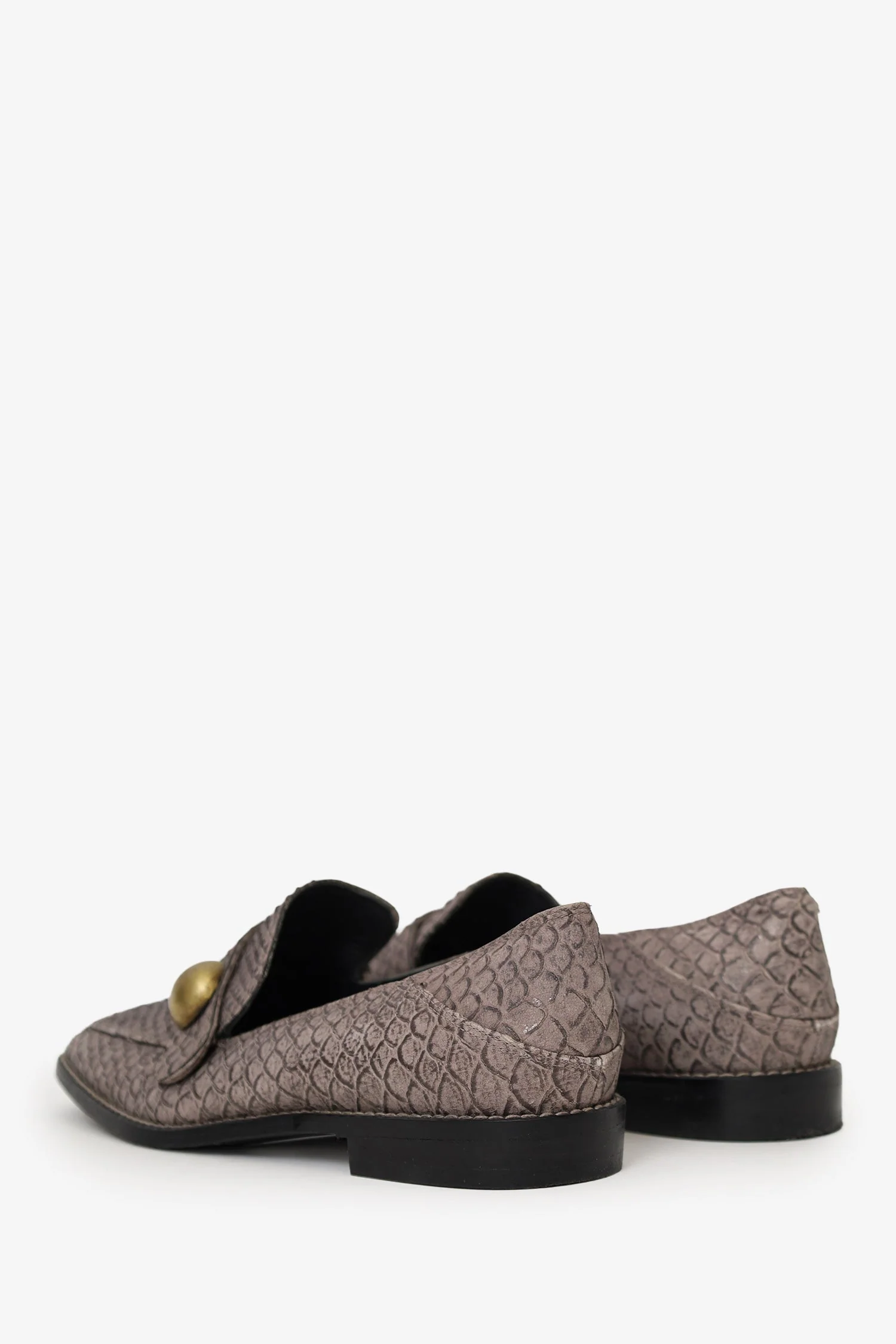 Stuart Weitzman Grey Snake Loafer Size 6 - Image 4