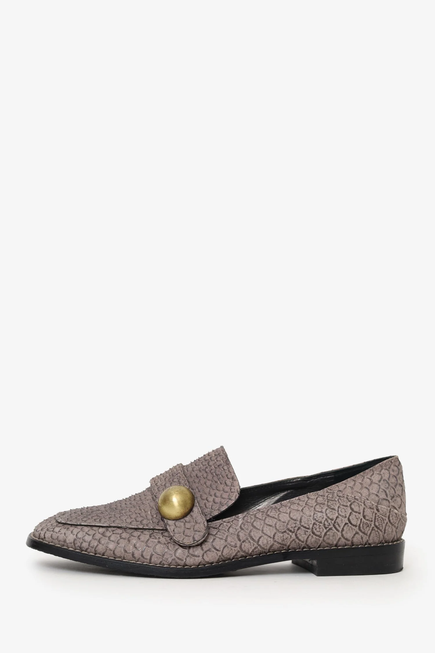 Stuart Weitzman Grey Snake Loafer Size 6 - Image 5