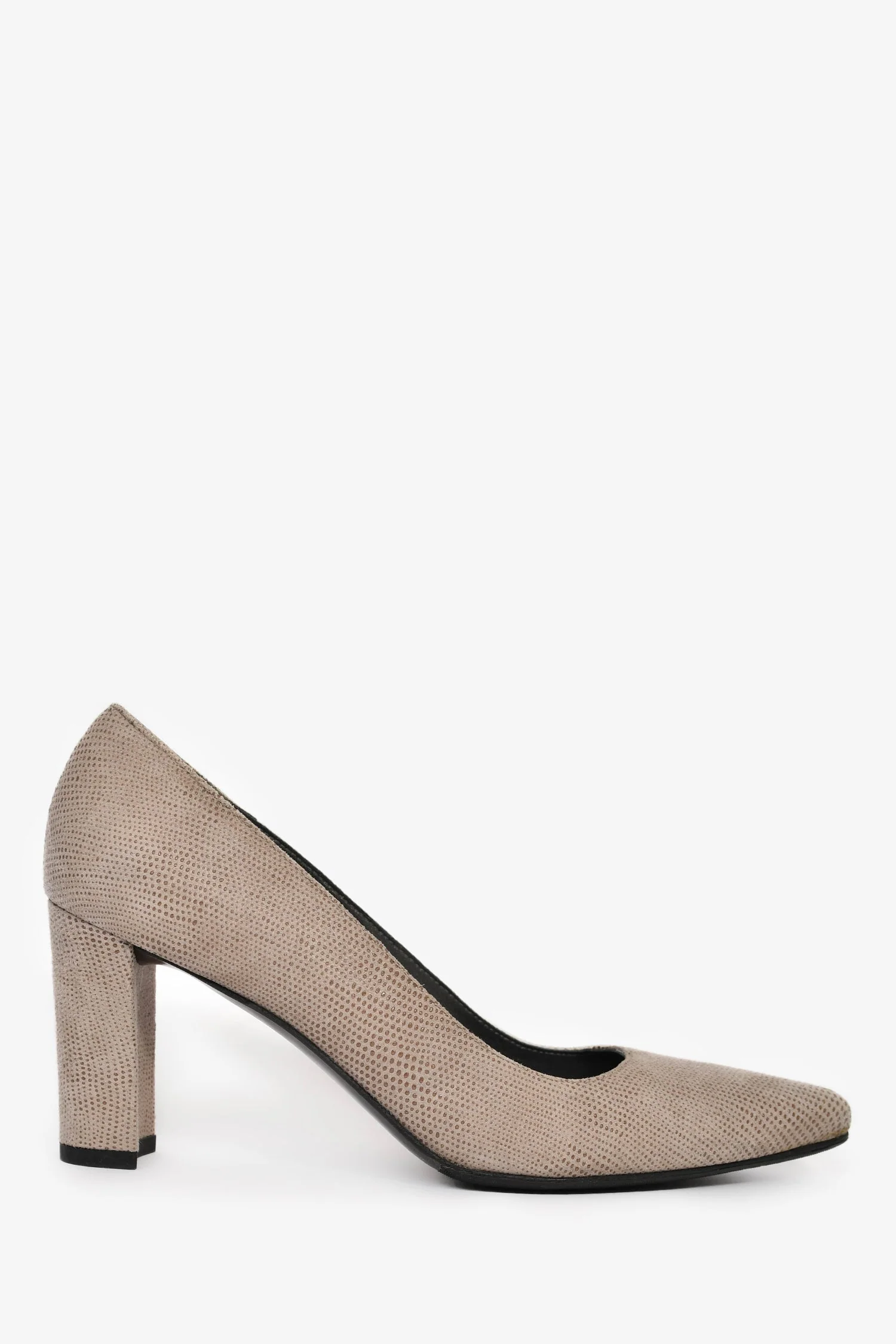 Stuart Weitzman Grey Textured Block Heels Size 7