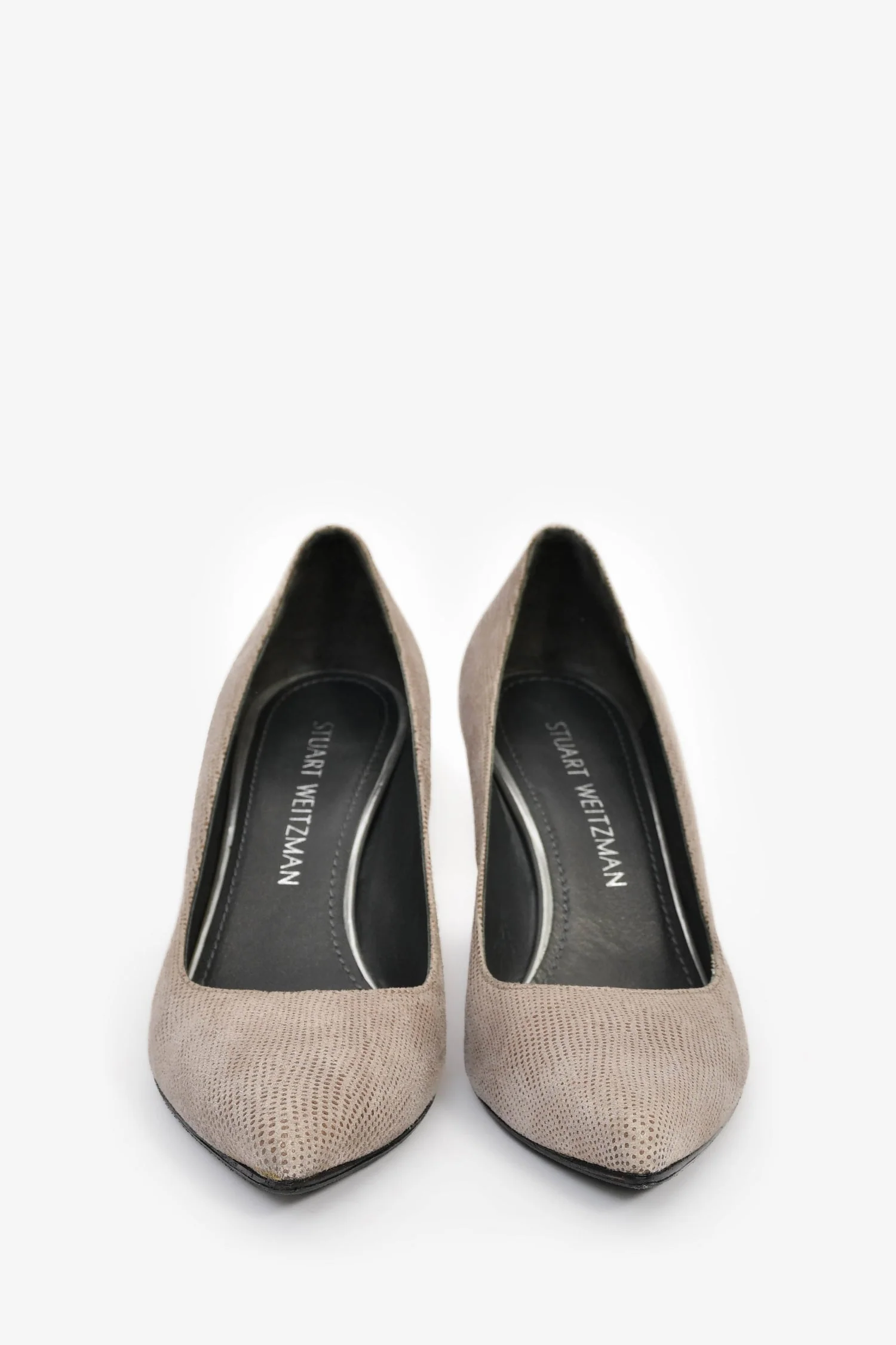 Stuart Weitzman Grey Textured Block Heels Size 7 - Image 3
