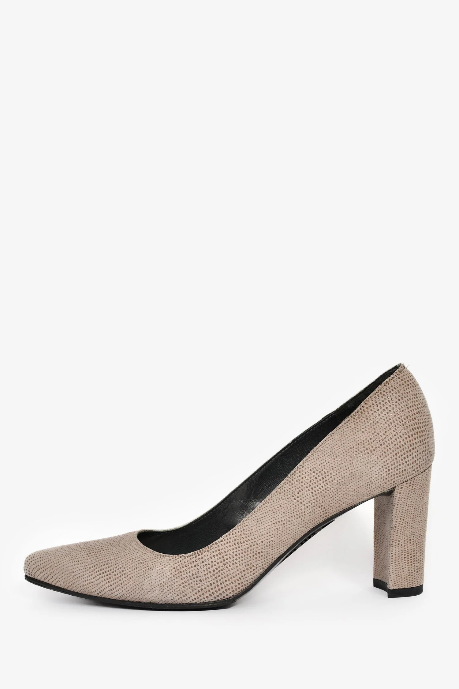 Stuart Weitzman Grey Textured Block Heels Size 7 - Image 4