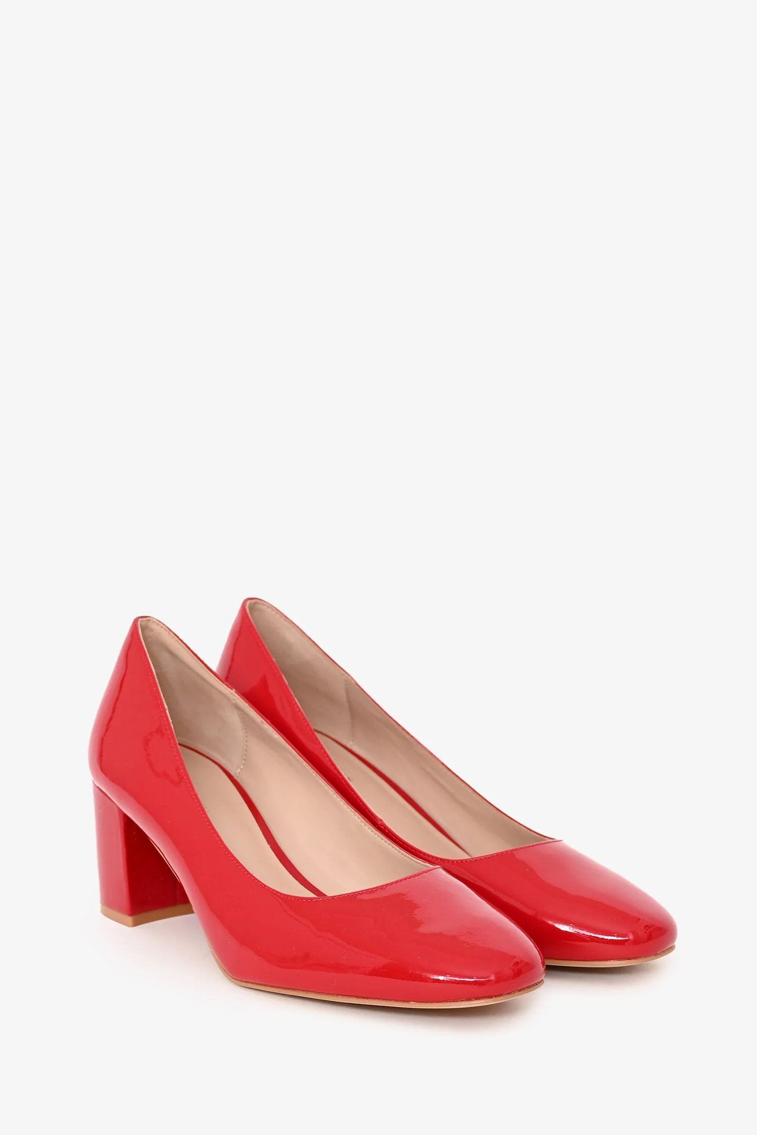 Stuart Weitzman Red Patent Block Heels Size 10 - Image 2