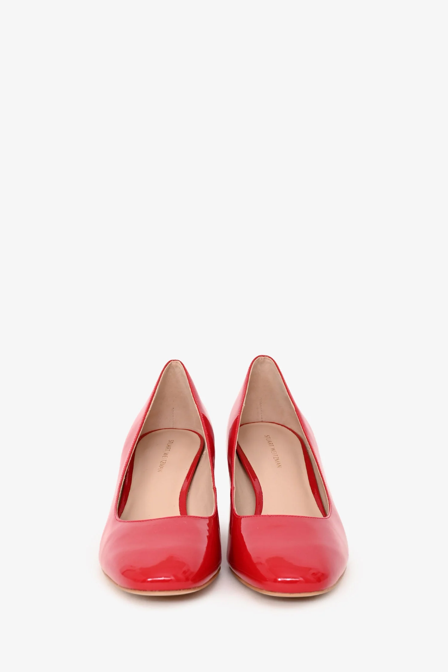 Stuart Weitzman Red Patent Block Heels Size 10 - Image 3