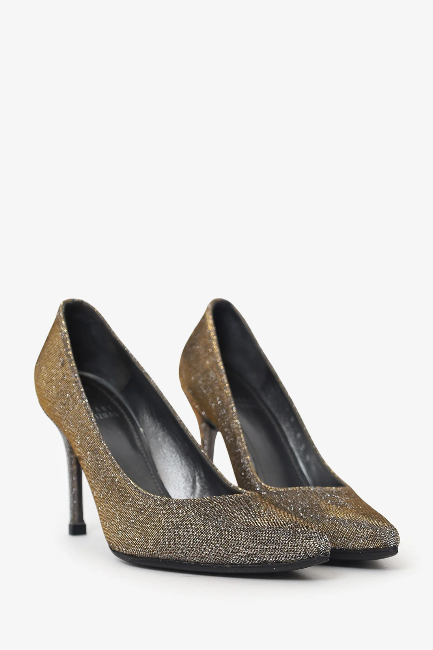 Stuart Weitzman Silver Metallic Pointed Heels Size 6.5 - Image 2