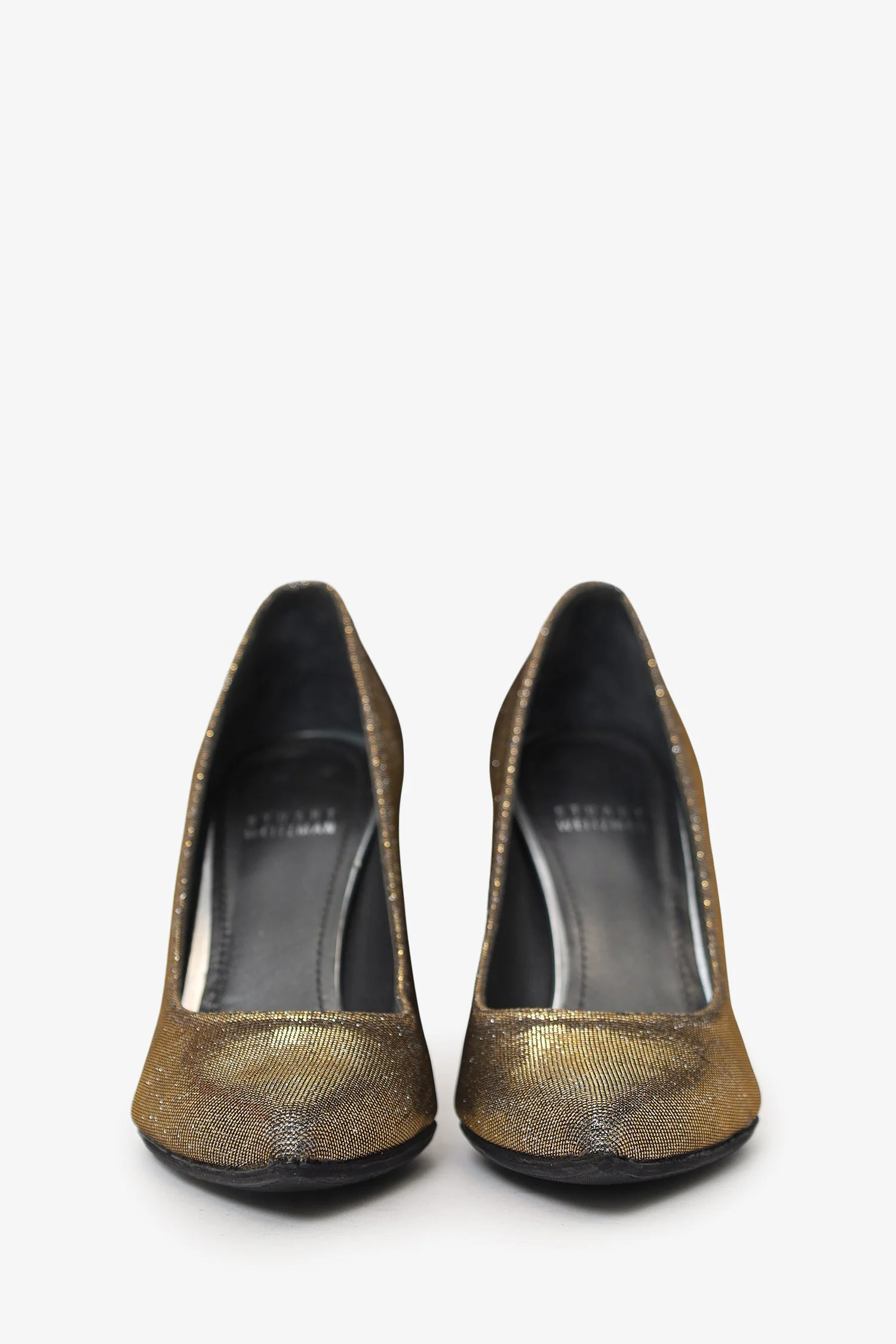 Stuart Weitzman Silver Metallic Pointed Heels Size 6.5 - Image 3