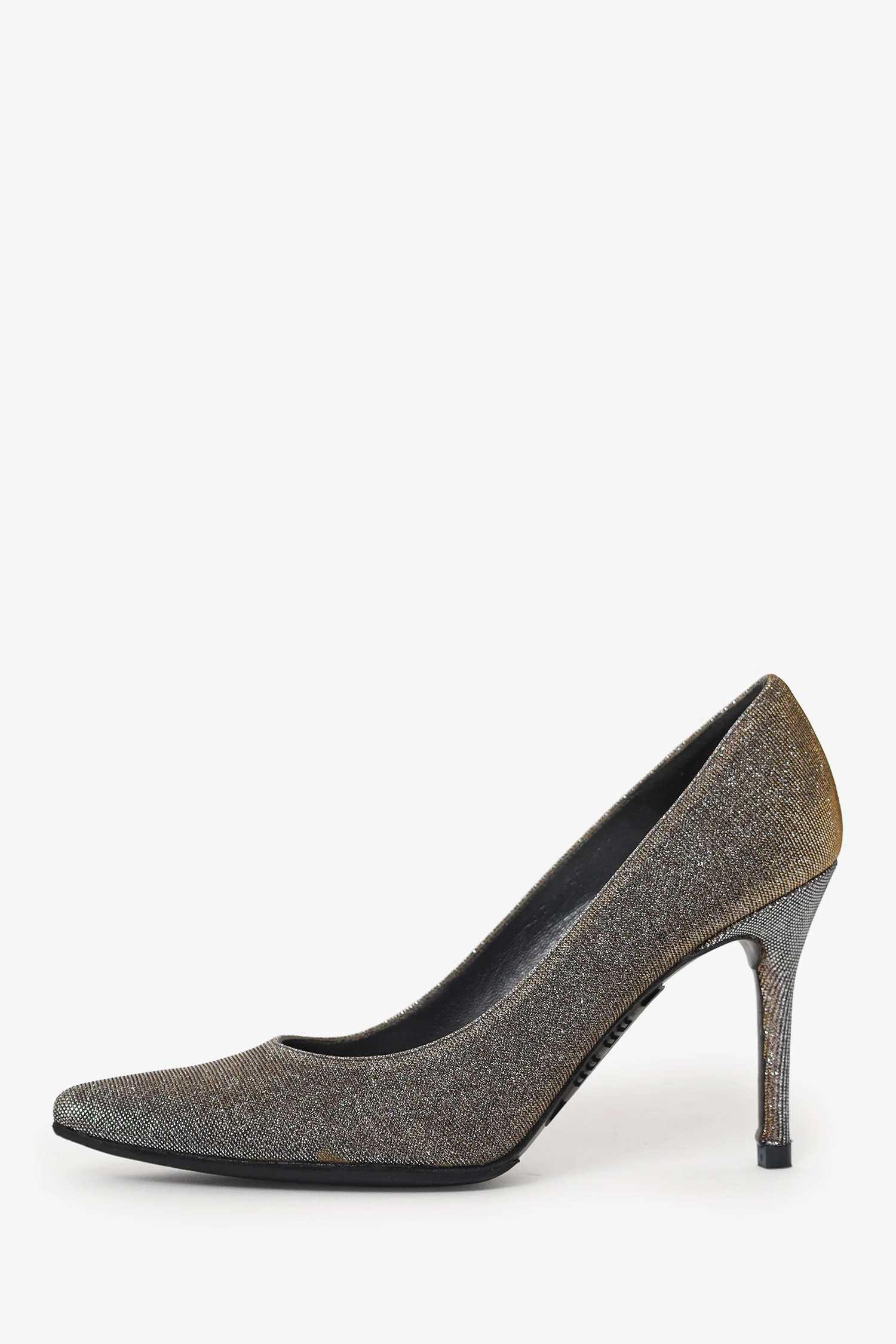 Stuart Weitzman Silver Metallic Pointed Heels Size 6.5 - Image 4