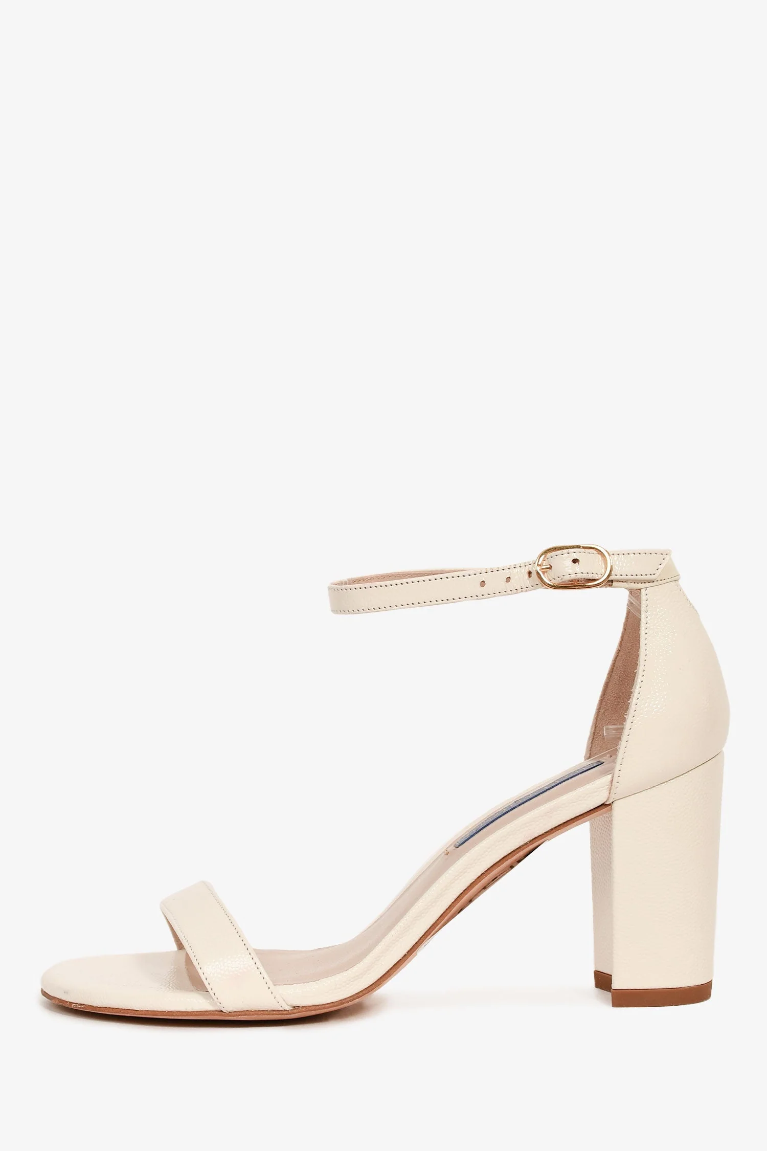 Stuart Weitzman White Patent Strappy Block Heels Size 36.5 - Image 4