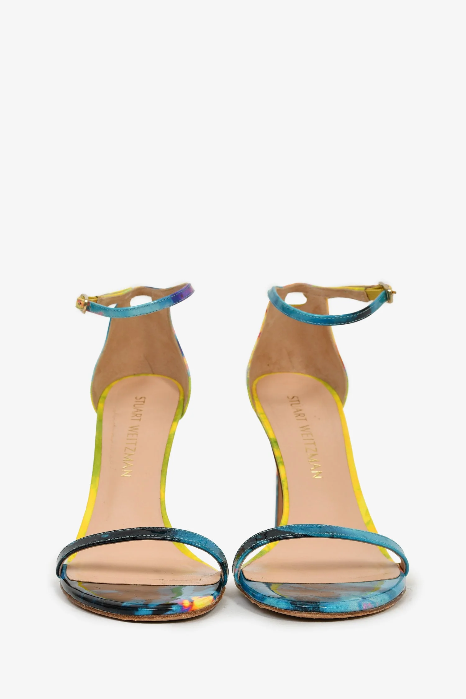 Stuart Weitzman Yellow/Multicolour Patent Leather Heels Size 7 - Image 3
