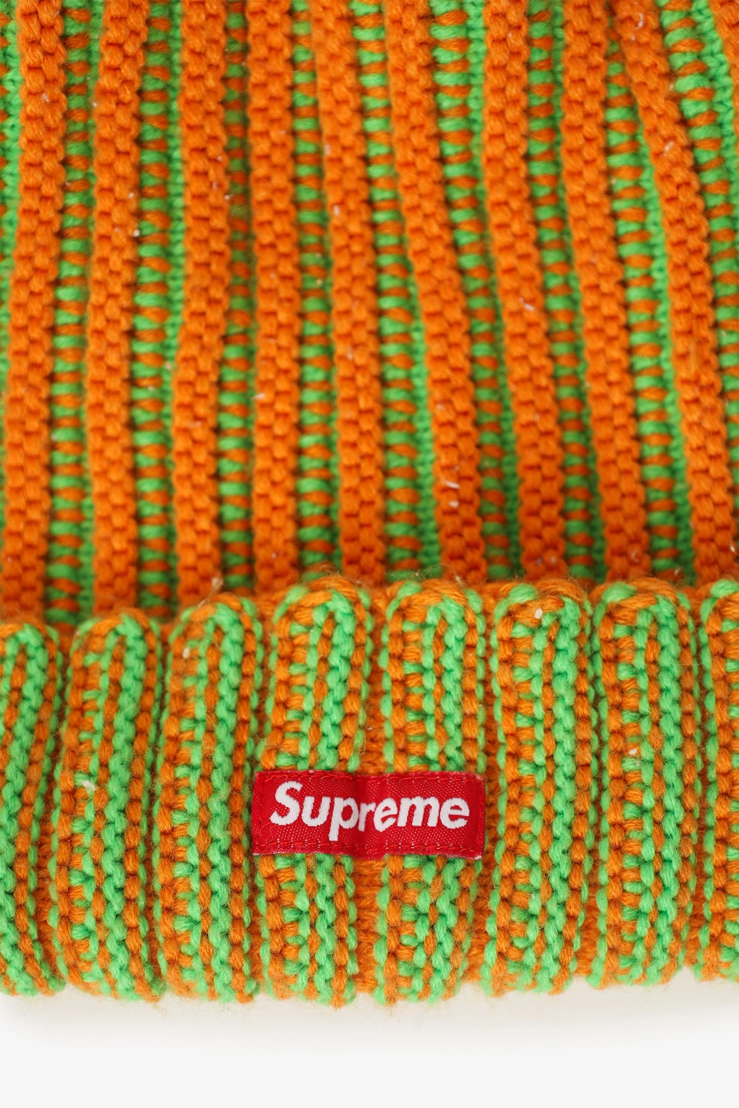 Supreme Orange/Green Knit Bobble Hat - Image 2