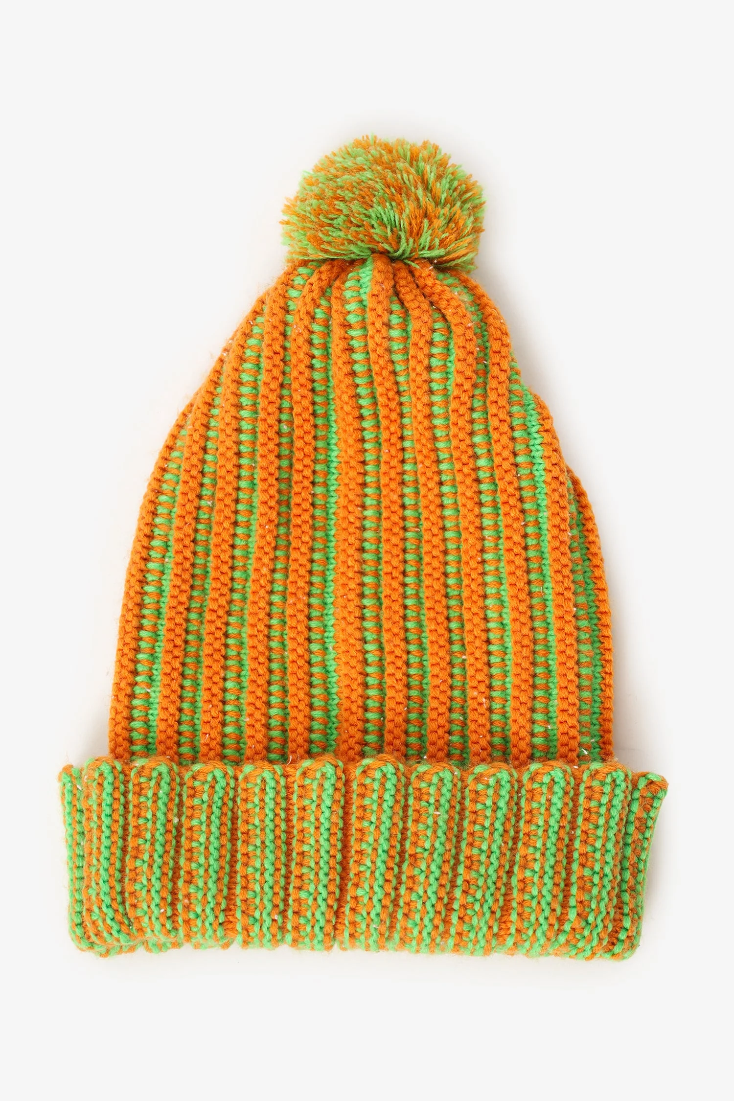 Supreme Orange/Green Knit Bobble Hat - Image 3