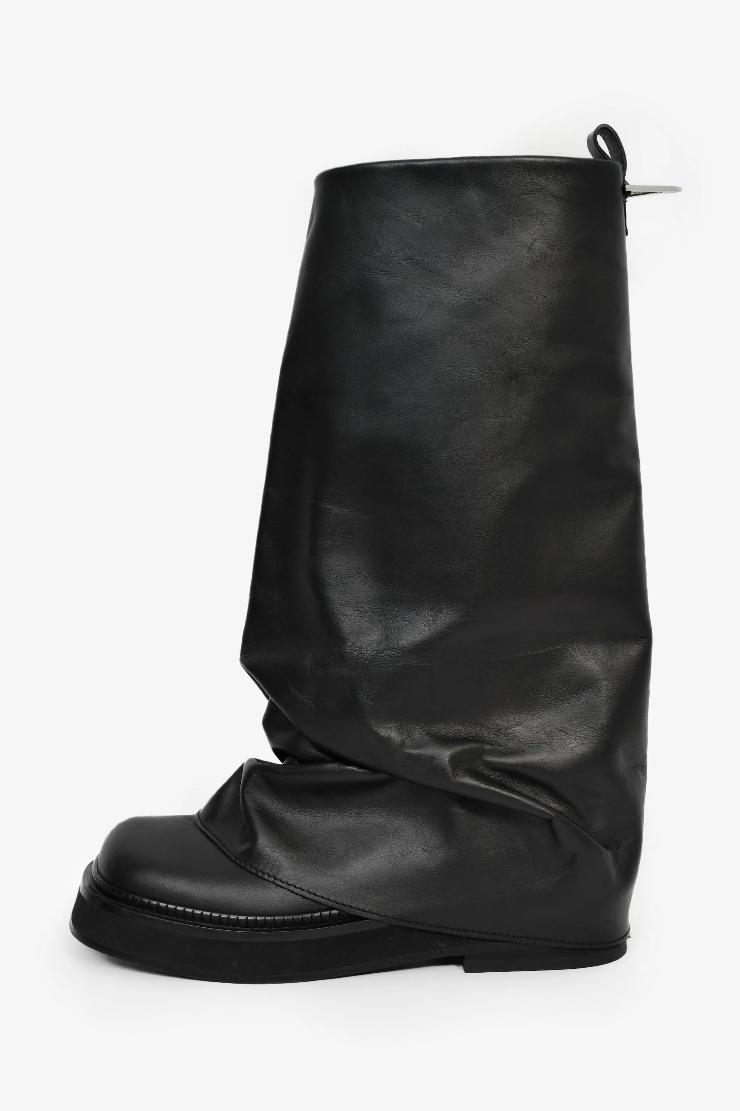 The Attico Black Leather 'Robin' Combat Boots Size 38 - Image 4