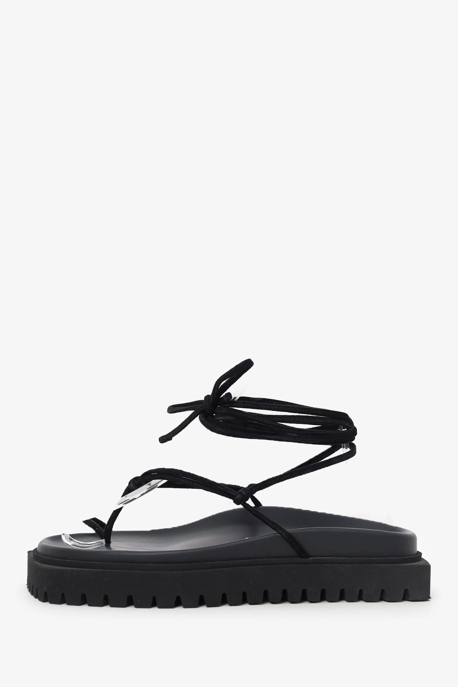 The Attico Black Platform Lace Up Gladiator Sandals Size 39 - Image 5