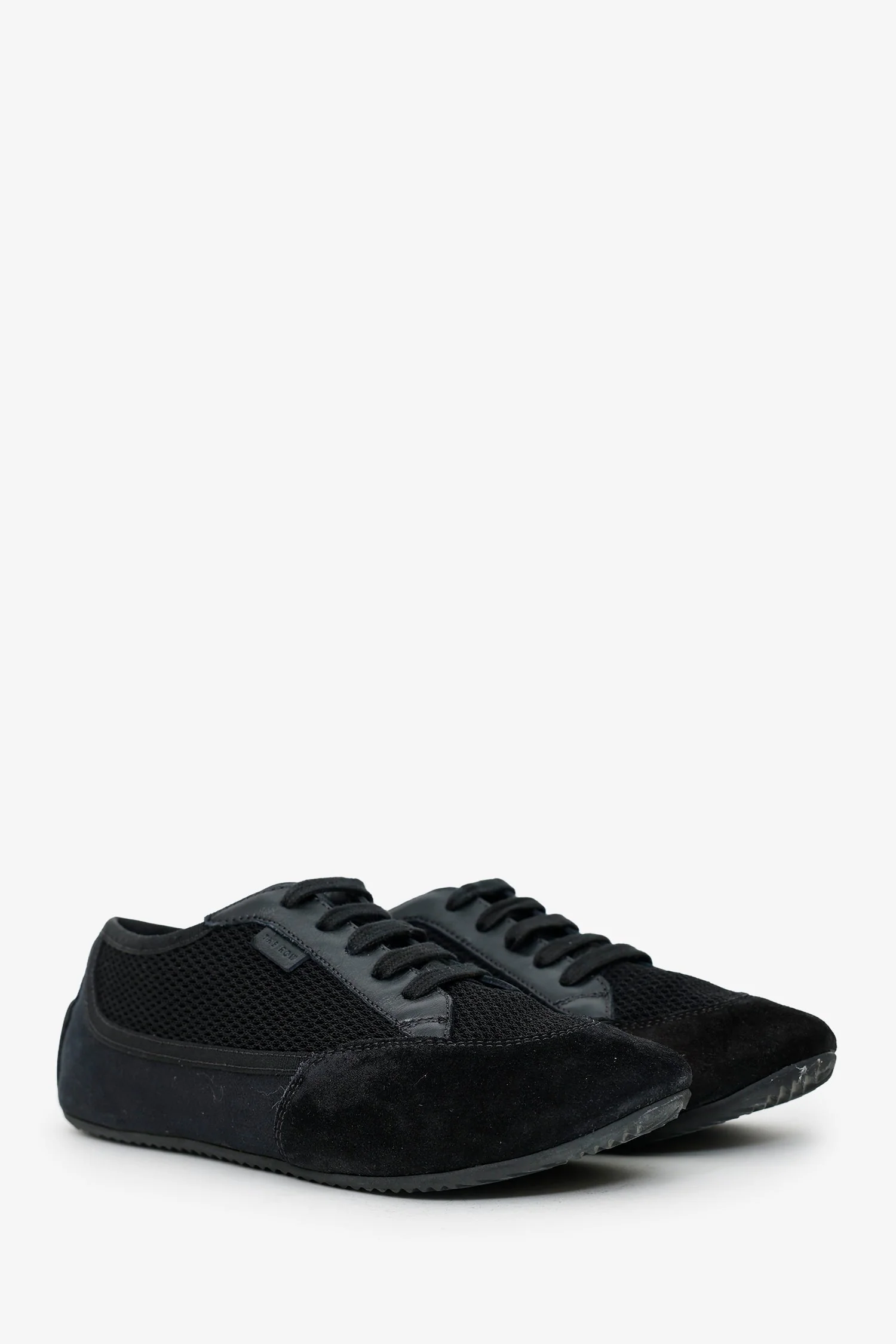 The Row Black Canvas Leather-trimmed Owen City Sneakers Size 38 - Image 2