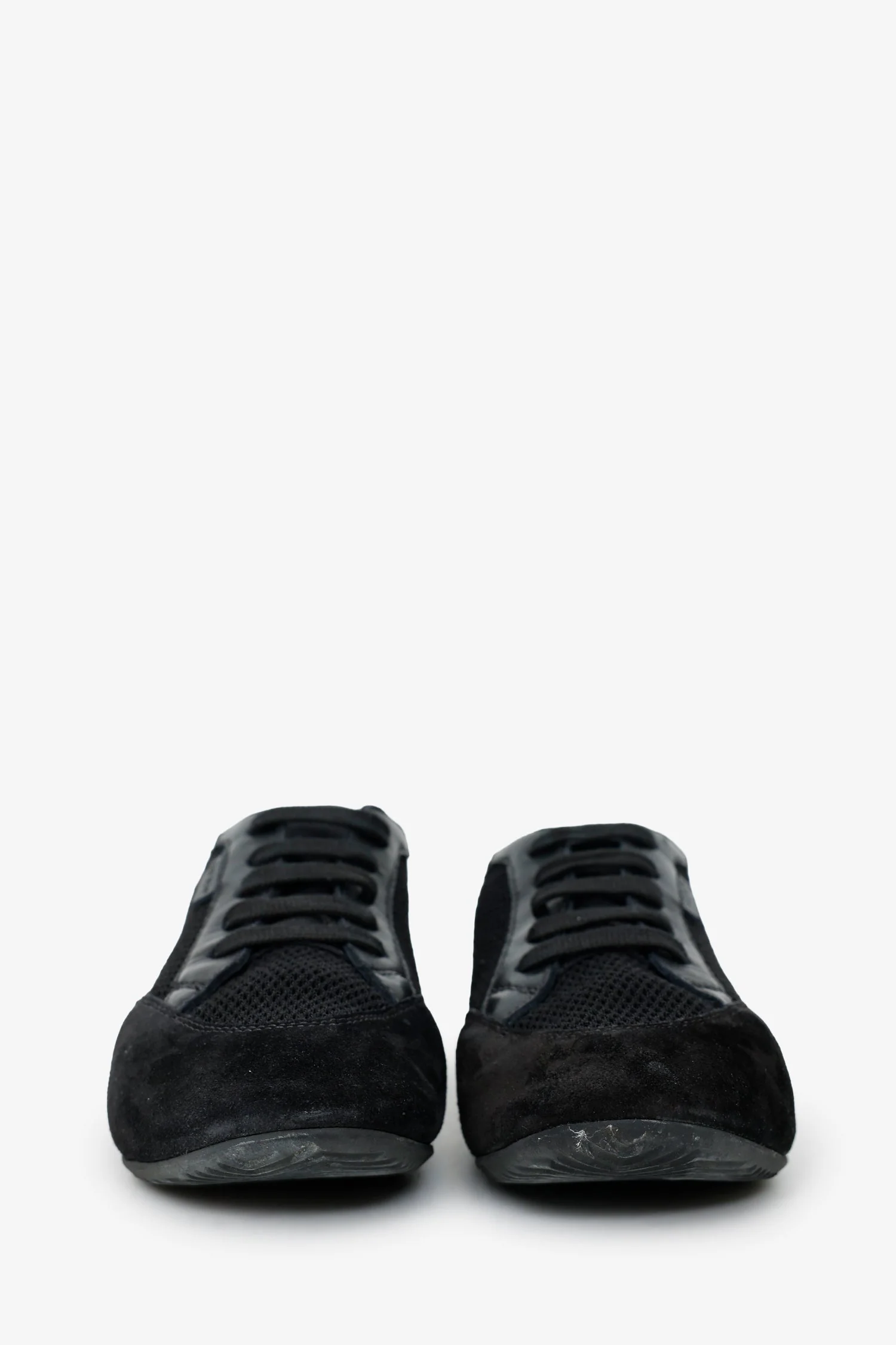 The Row Black Canvas Leather-trimmed Owen City Sneakers Size 38 - Image 3