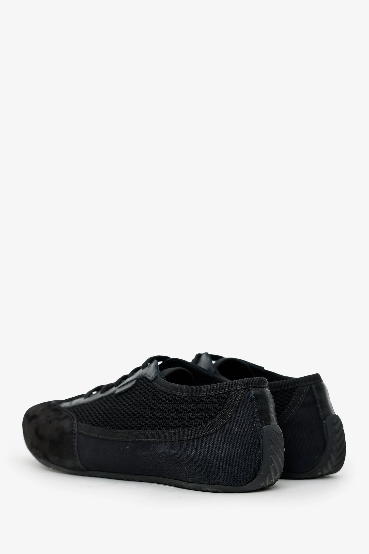 The Row Black Canvas Leather-trimmed Owen City Sneakers Size 38 - Image 4