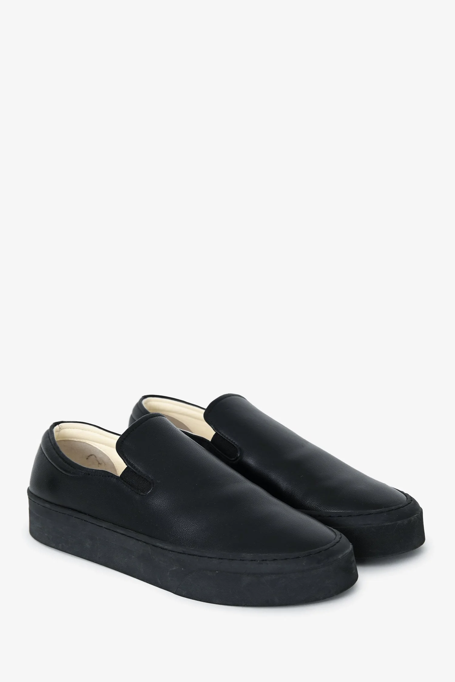 The Row Black Leather Slip-on Sneakers Size 36.5 - Image 2