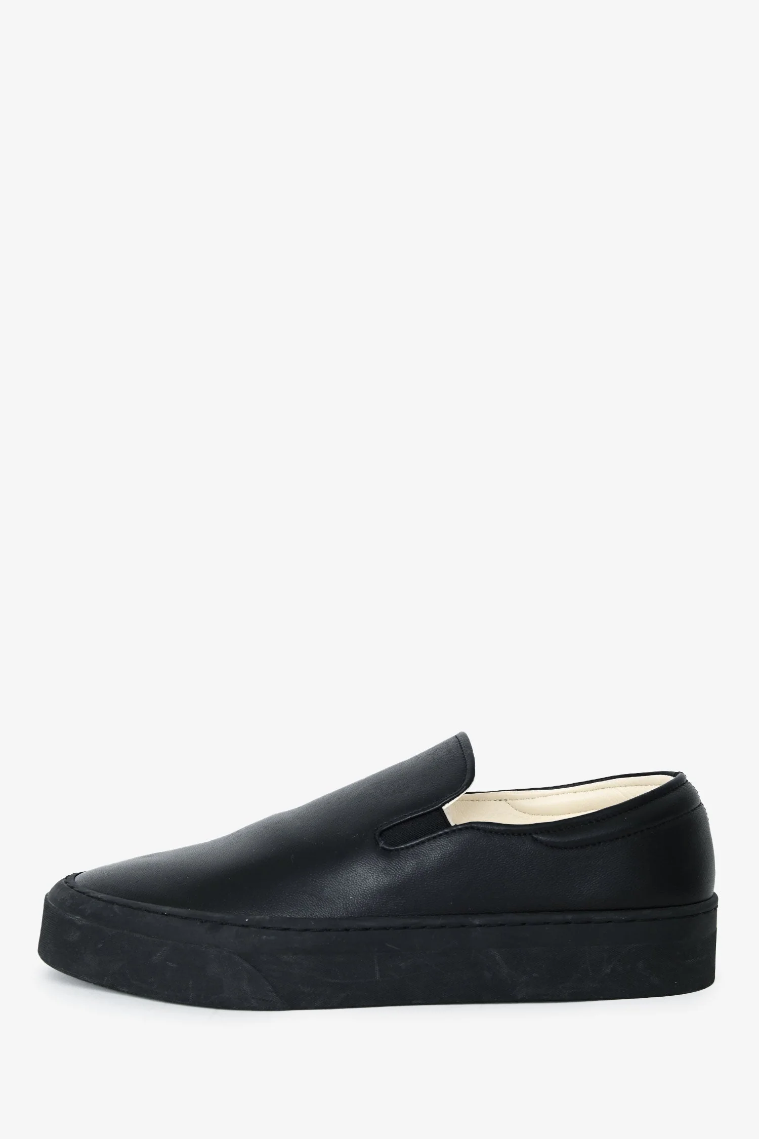 The Row Black Leather Slip-on Sneakers Size 36.5 - Image 5