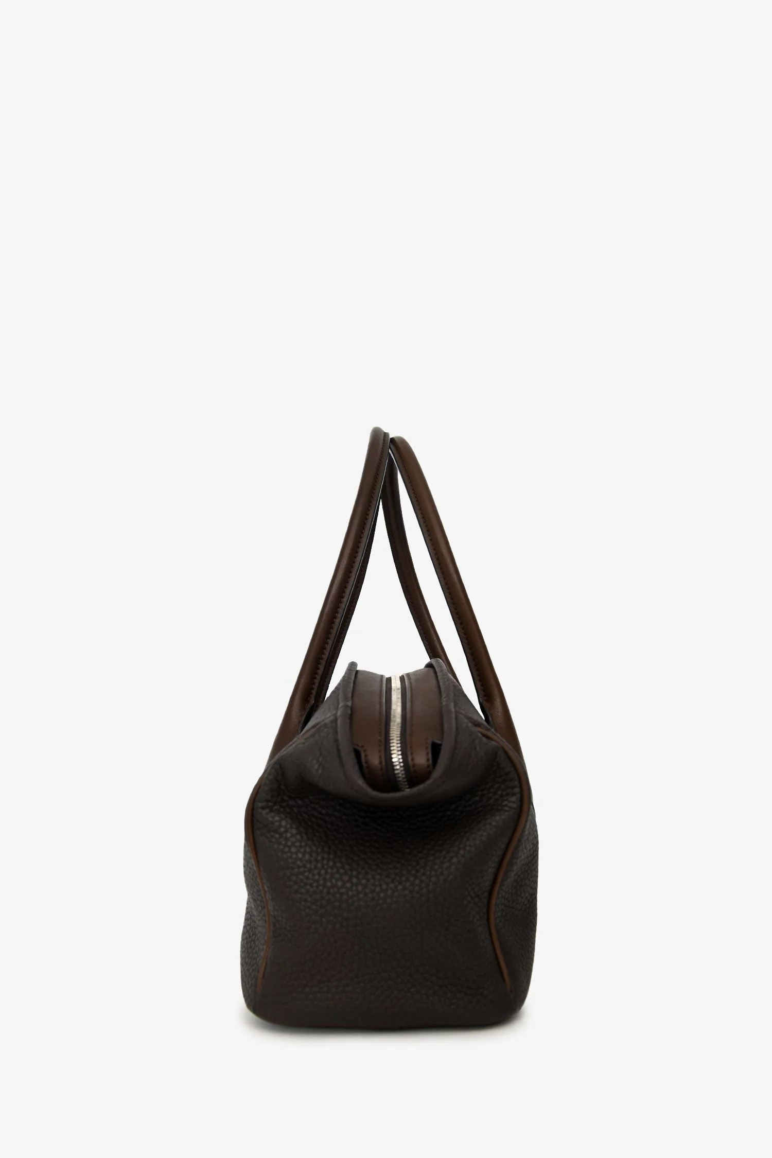 The Row Dark Brown Calf Leather 'Ewa' Leather Top Handle Bag - Image 4