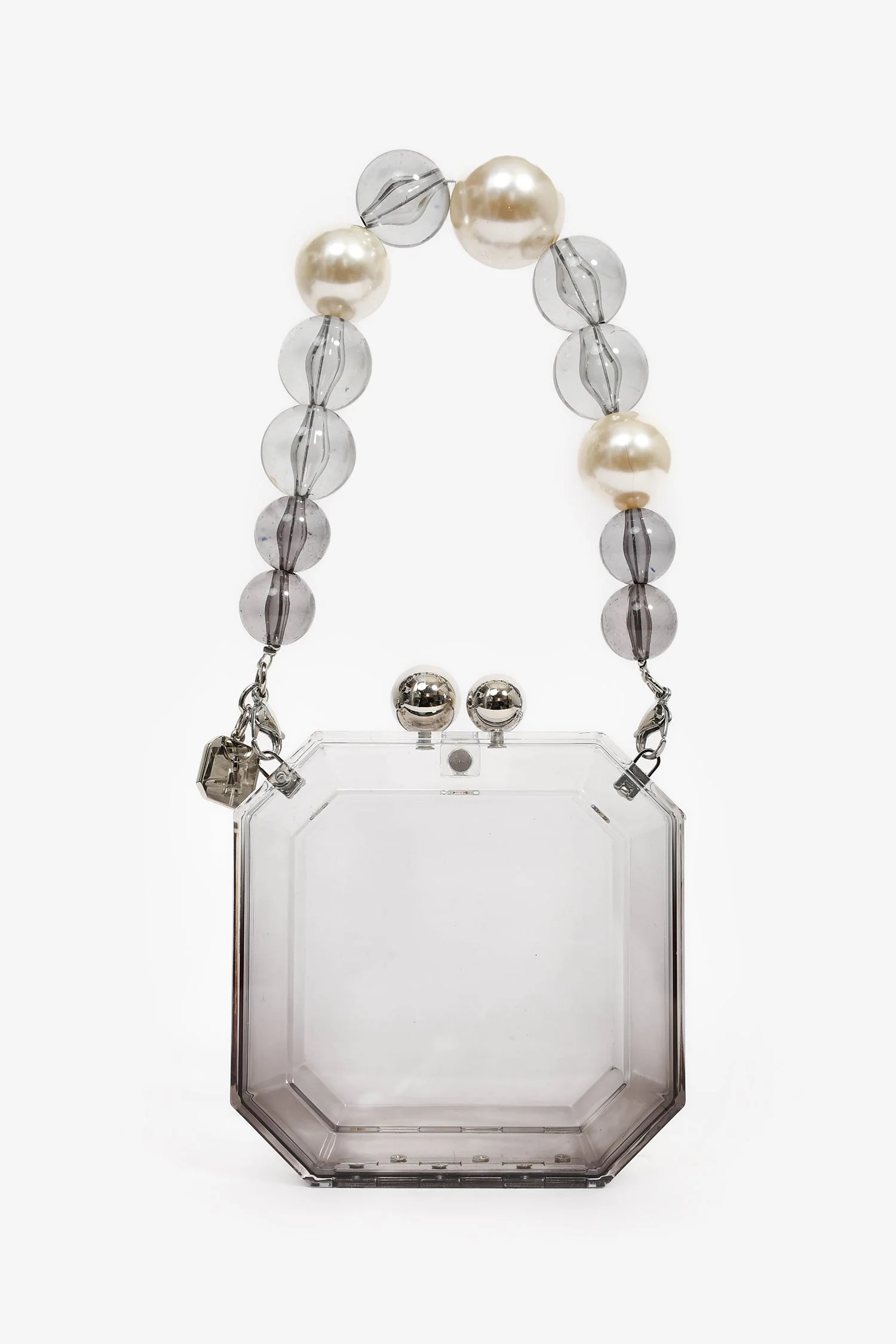Theyknow Grey Acrylic Faux Pearl Mini Top Handle